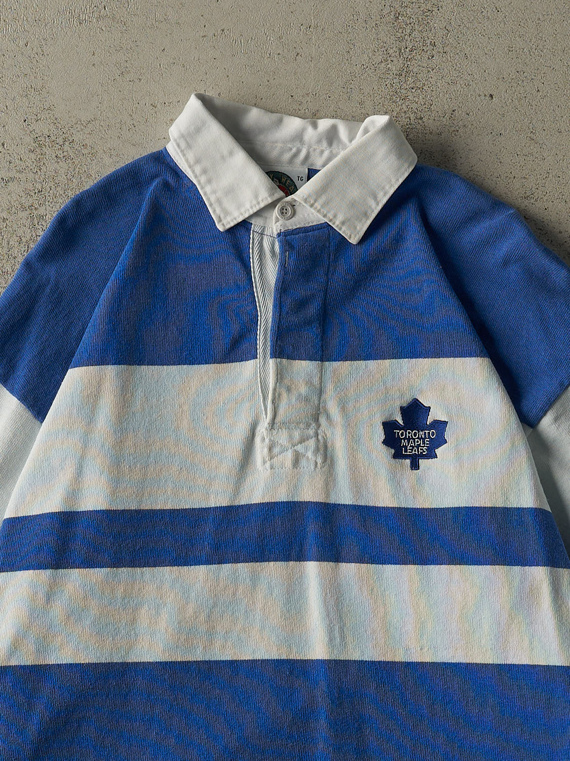 Vintage 90s White & Blue Toronto Maple Leafs Rugby Style Shirt (XL)