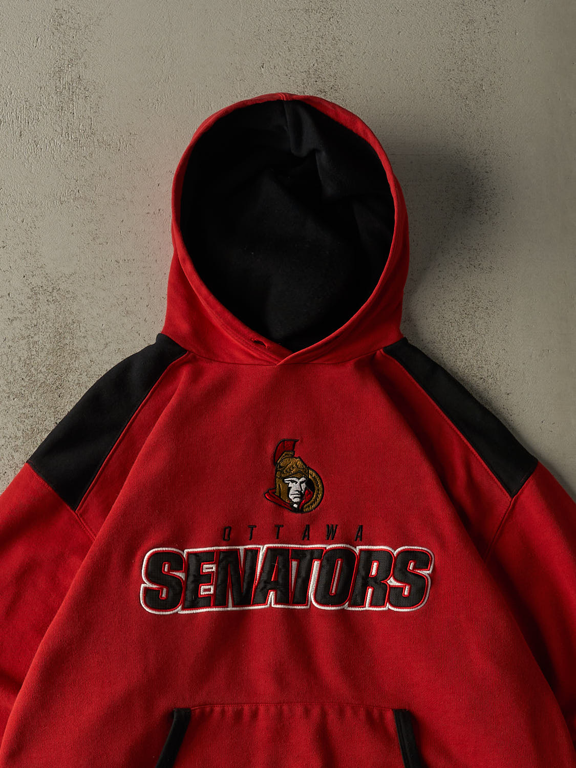 Vintage Y2K Red Ottawa Senators Embroidered Hoodie (L/XL)