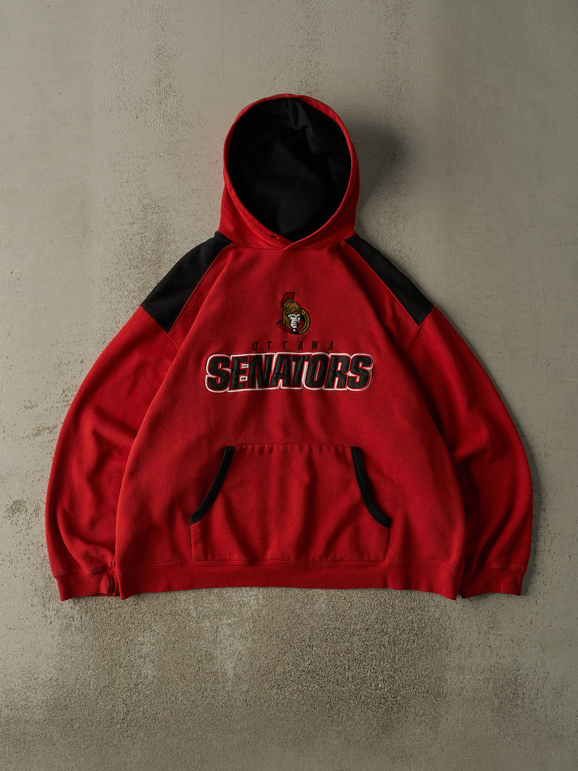 Vintage Y2K Red Ottawa Senators Embroidered Hoodie (L/XL)