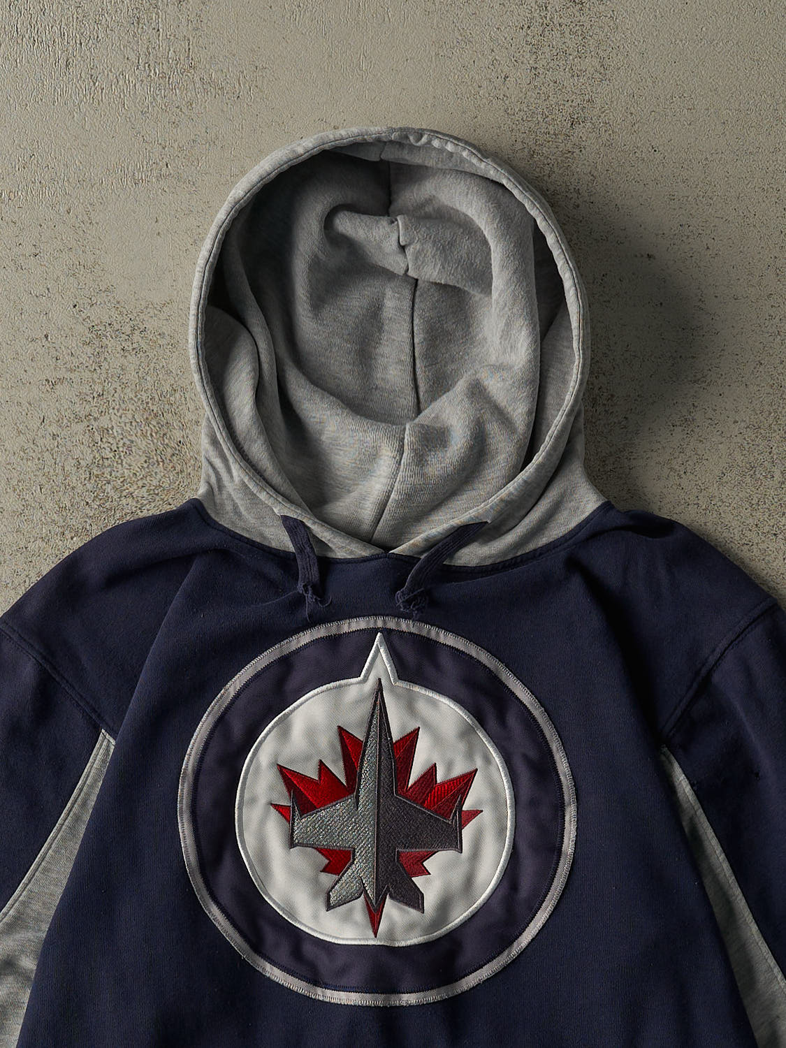 Vintage Y2K Navy Blue Winnipeg Jets Embroidered Hoodie (M/L)