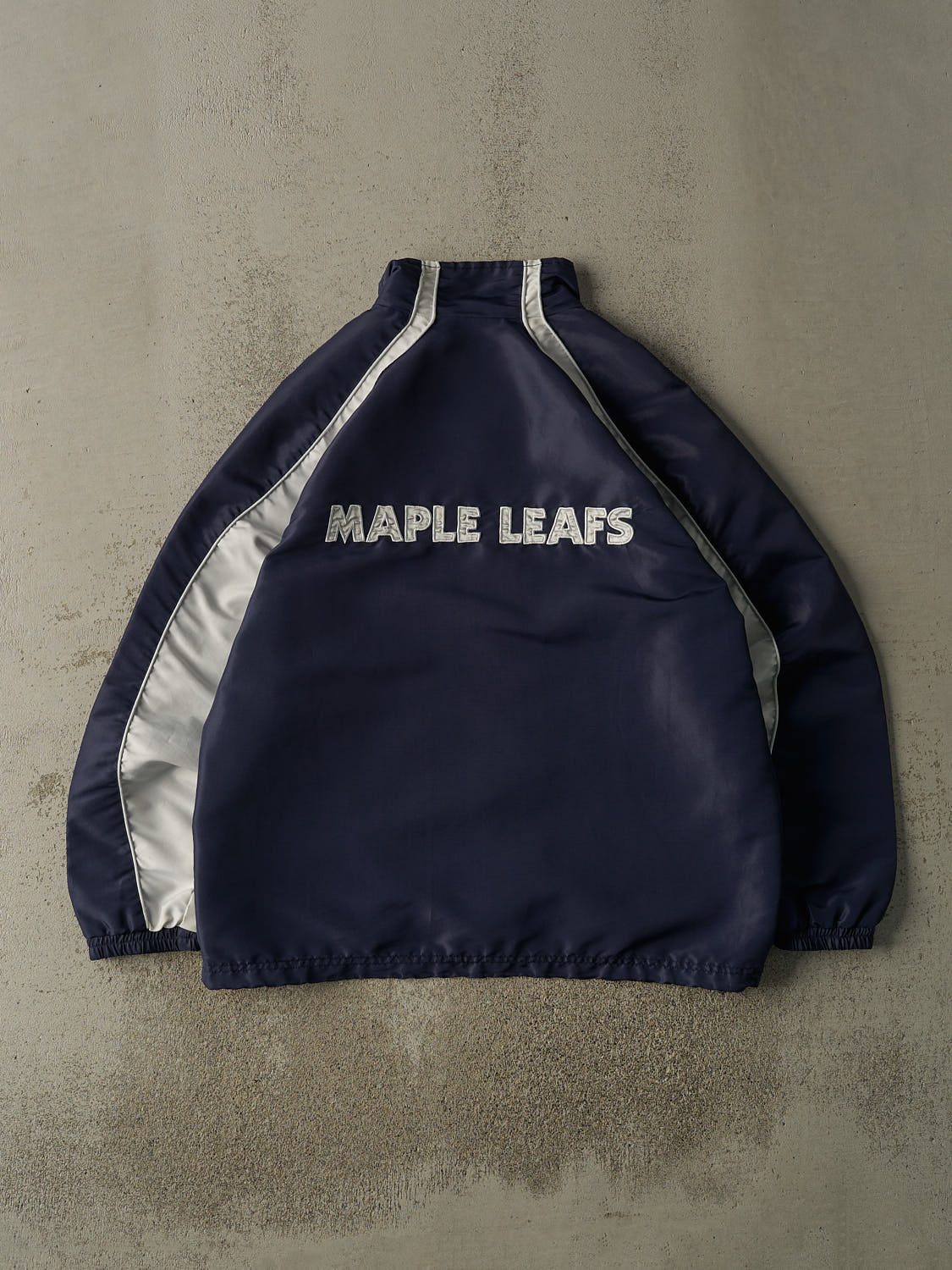 Vintage Y2K Navy Blue & White Toronto Maple Leafs Track Jacket (XL/XXL)