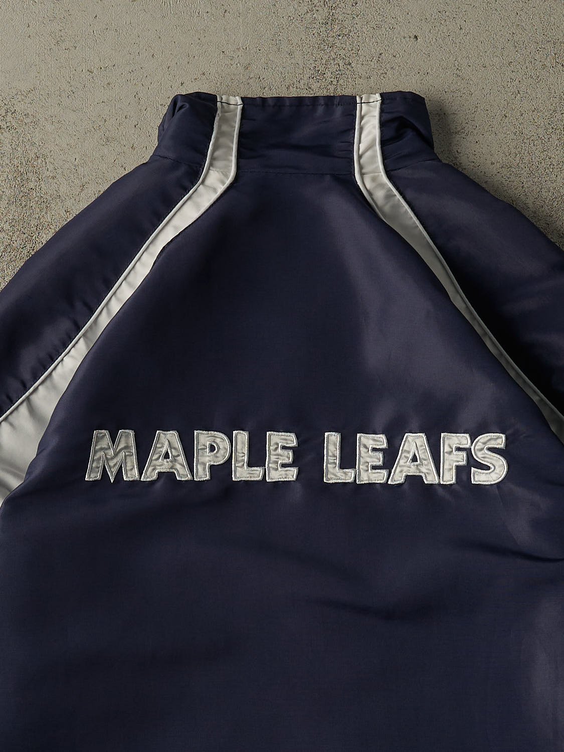 Vintage Y2K Navy Blue & White Toronto Maple Leafs Track Jacket (XL/XXL)