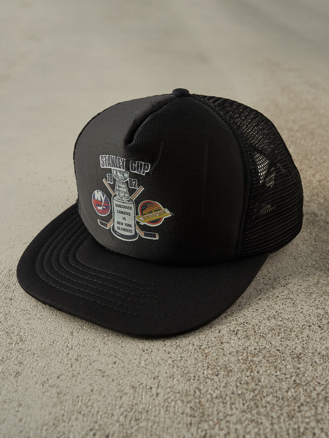 Vintage 82' Black Stanley Cup Finals Foam Trucker Youth Hat