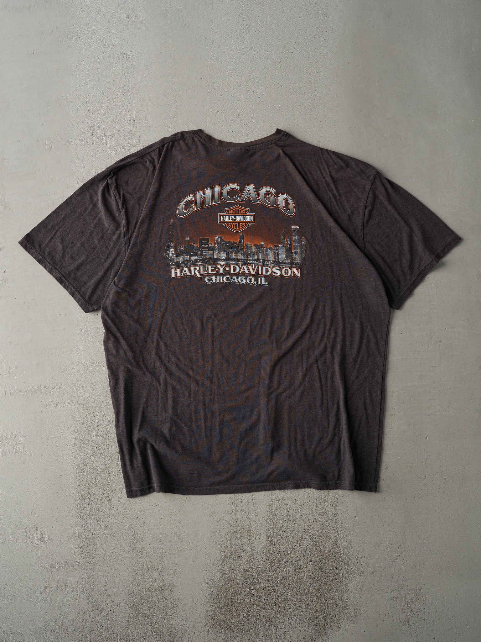 Y2K Charcoal Grey Chicago Harley Davidson Tee (XXL)