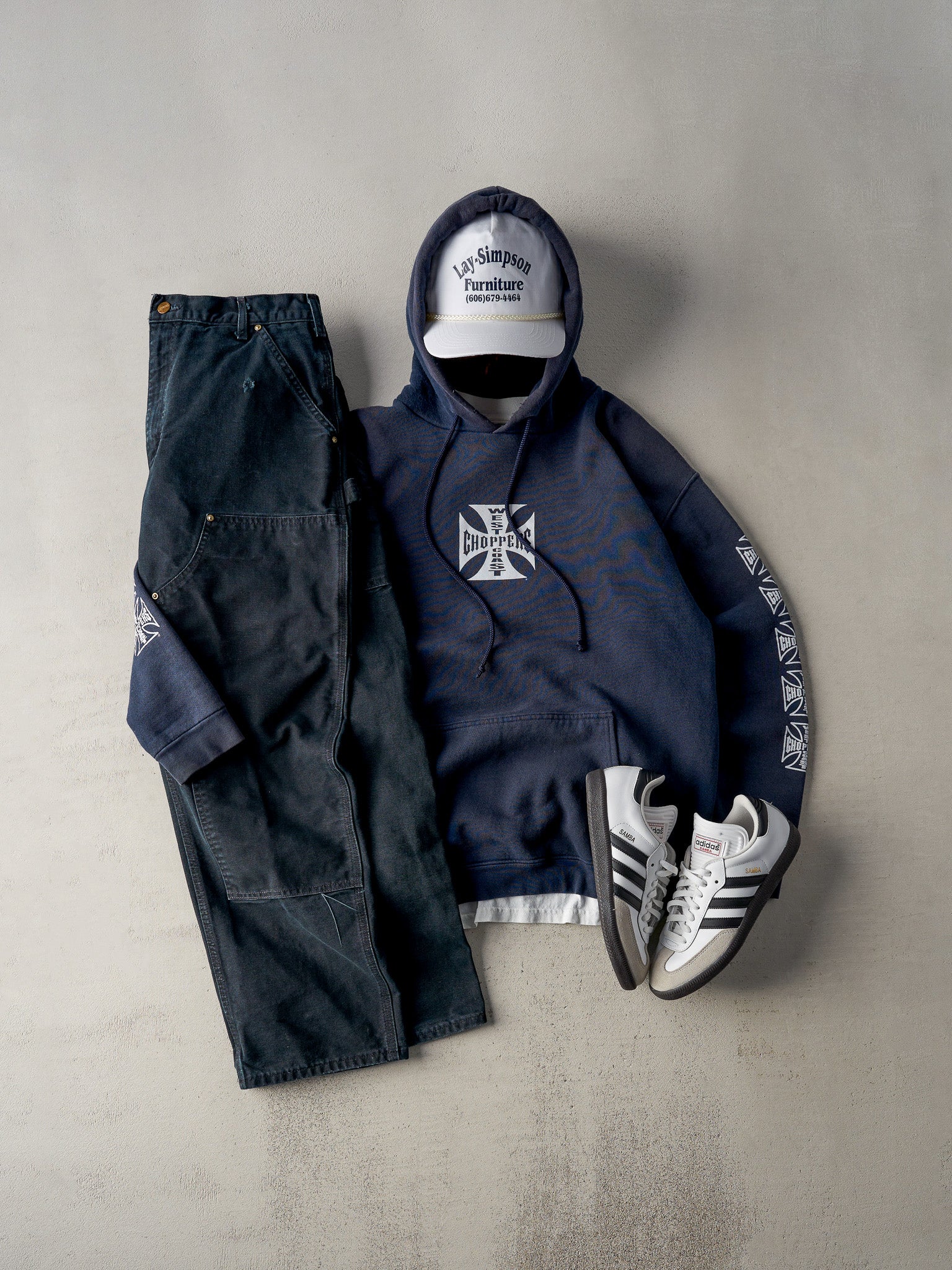 Vintage 90s Navy West Coast Choppers Hoodie (M) – Rebalance Vintage