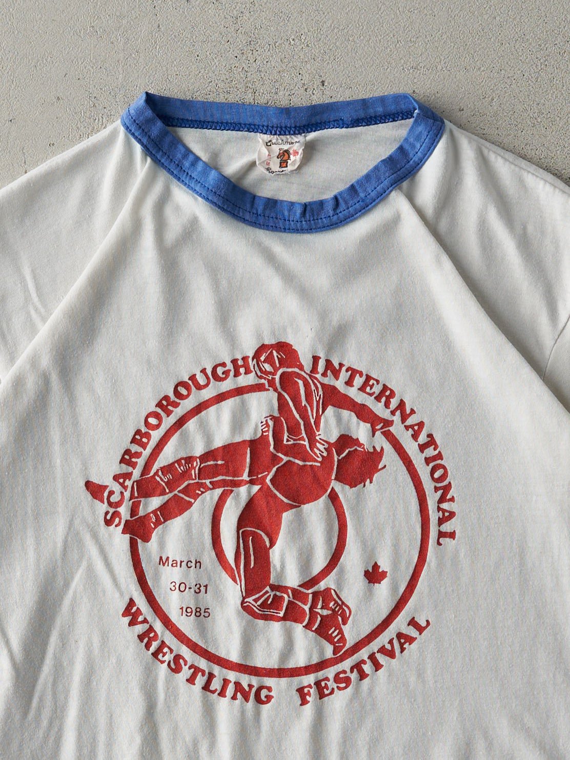 Vintage 85' Scarborough International Wrestling Festival Ringer Tee (XS/S)