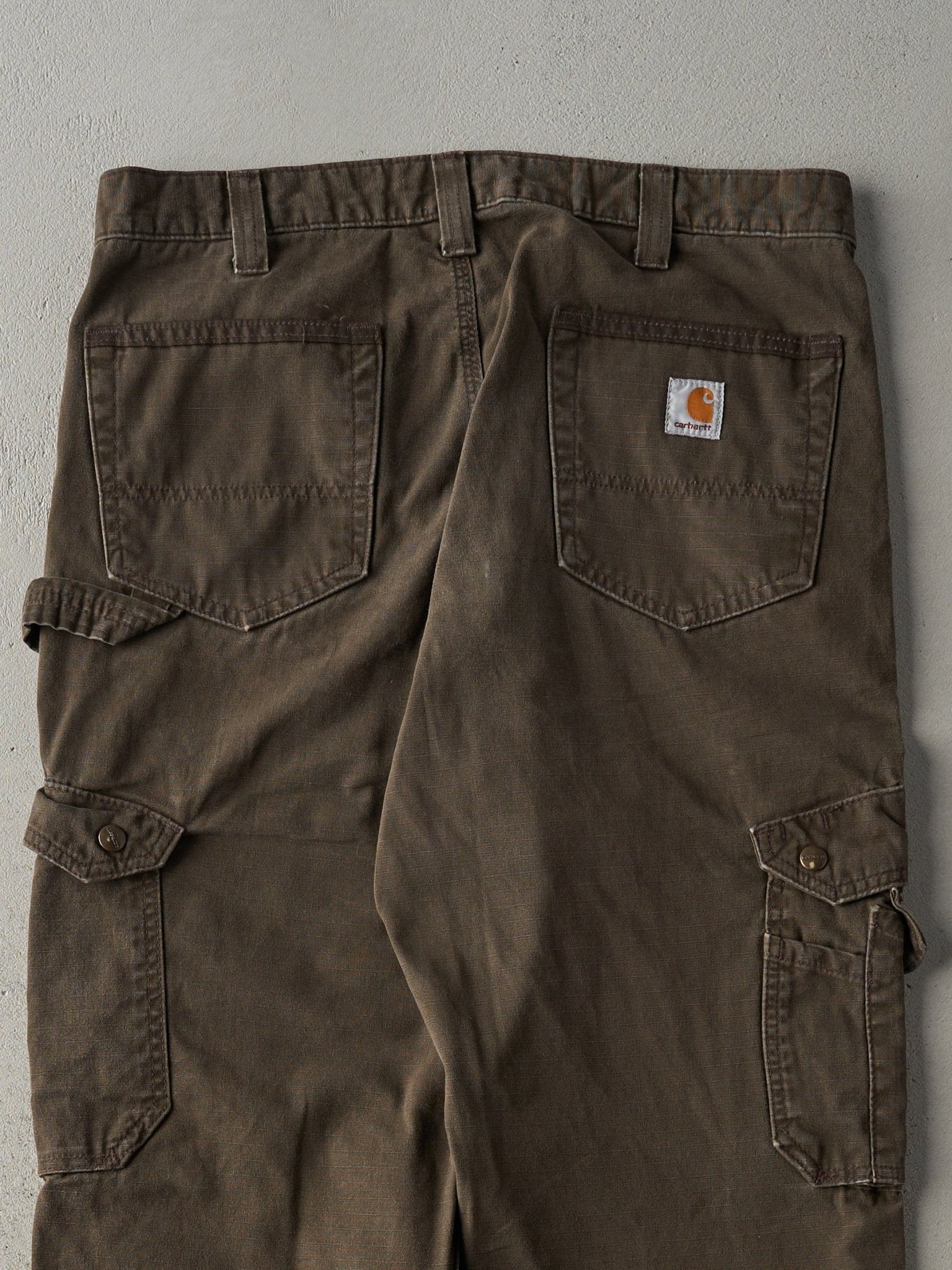Vintage Y2K Chocolate Brown Relaxed Fit Carhartt Cargo Double Knee Carpenter Pants (34x33)