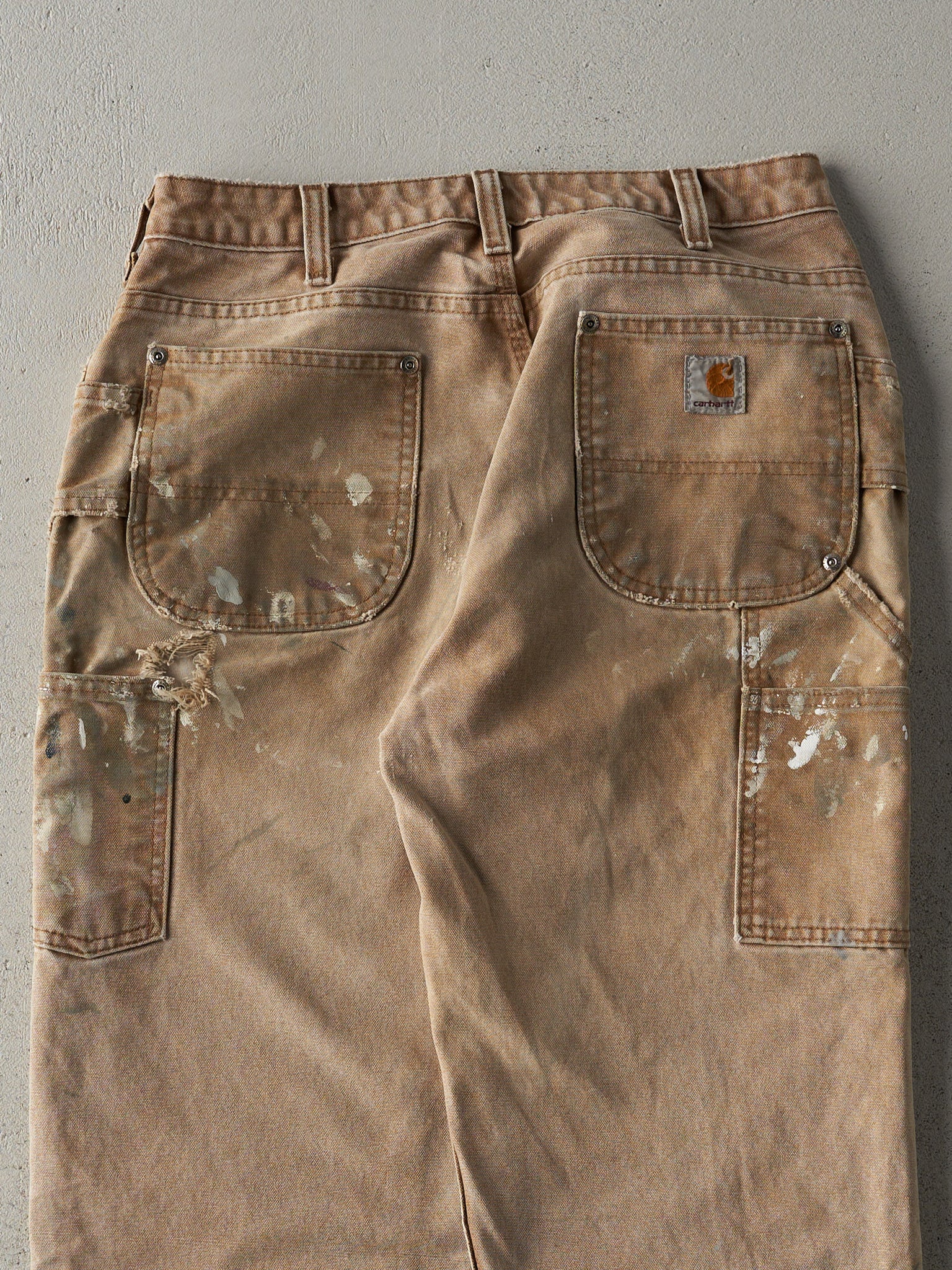 Vintage 90s Beige Carhartt Double Knee Carpenter Pants (31.5x30)