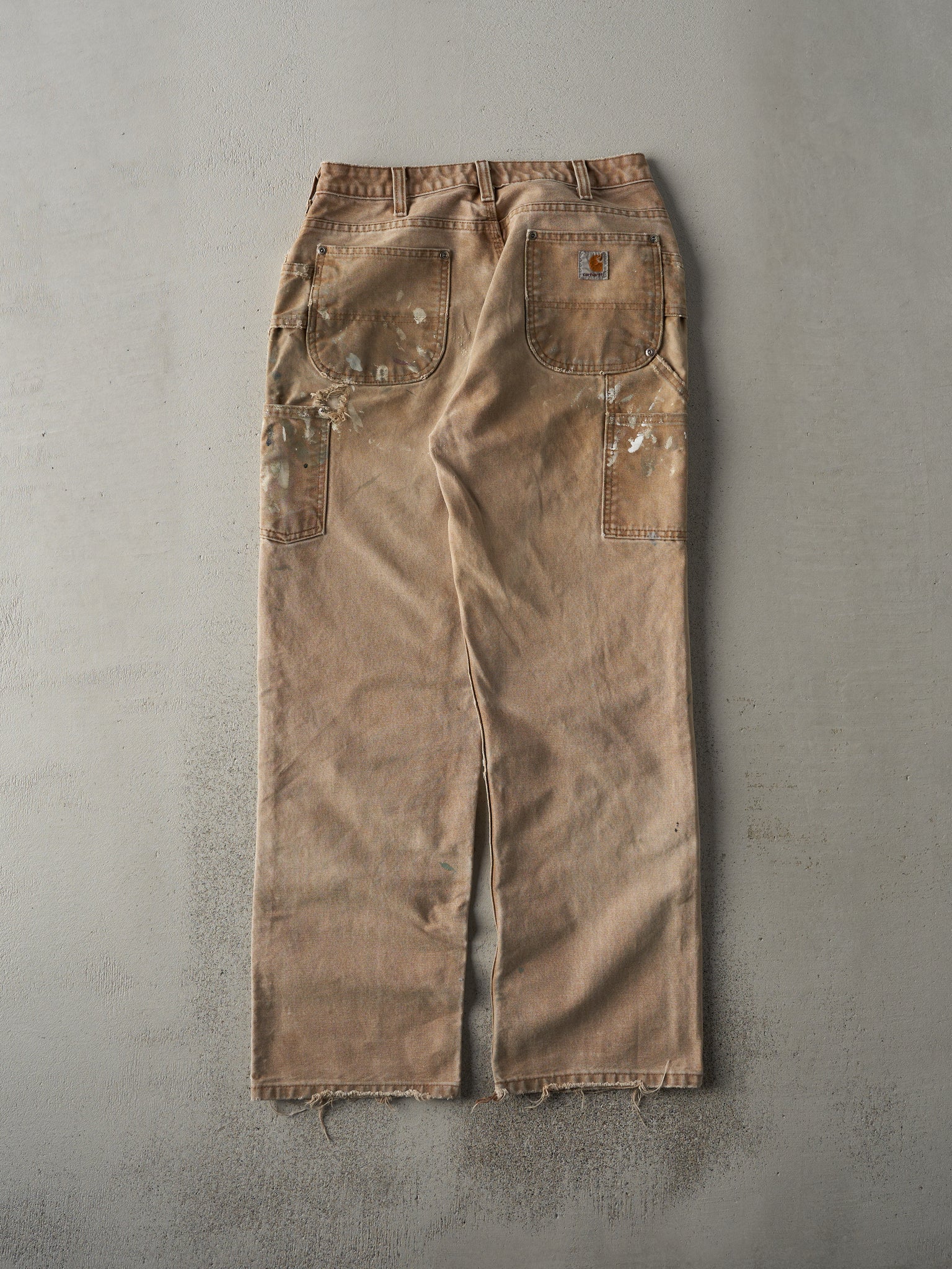 Vintage 90s Beige Carhartt Double Knee Carpenter Pants (31.5x30)