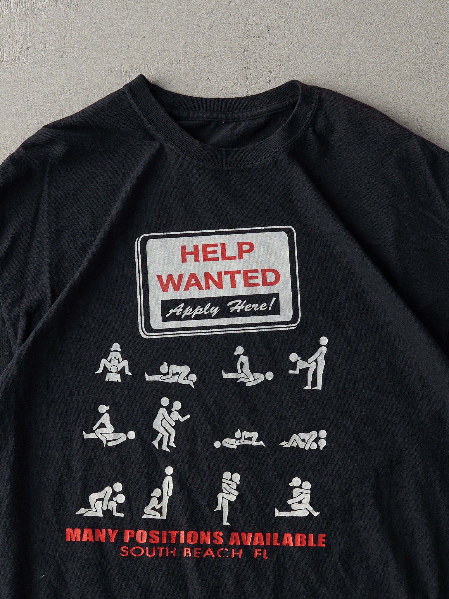 Vintage Y2K Black "Help Wanted" Tee (M/L)