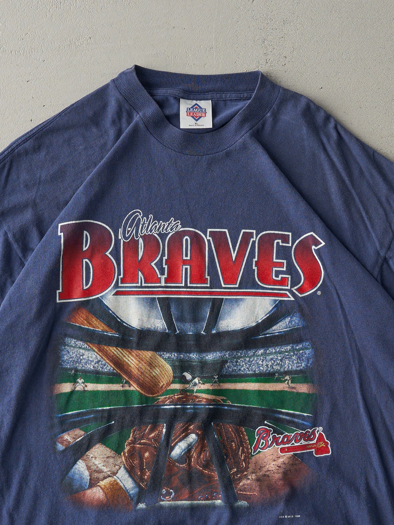 Vintage 96' Blue Atlanta Braves Baseball Tee (L)