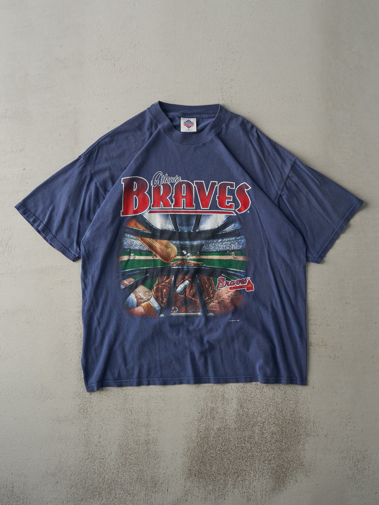 Vintage 96' Blue Atlanta Braves Baseball Tee (L)