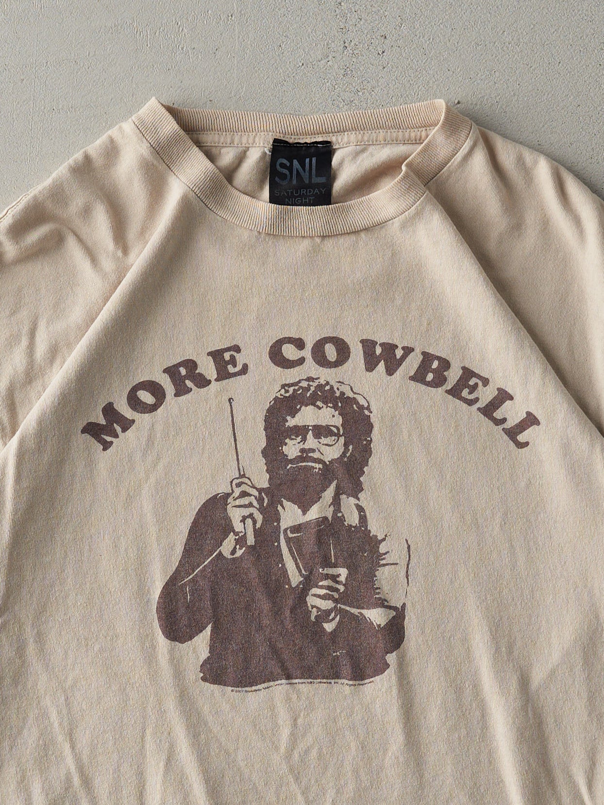 Vintage 07' Beige "More Cowbell" Graphic Tee (M)