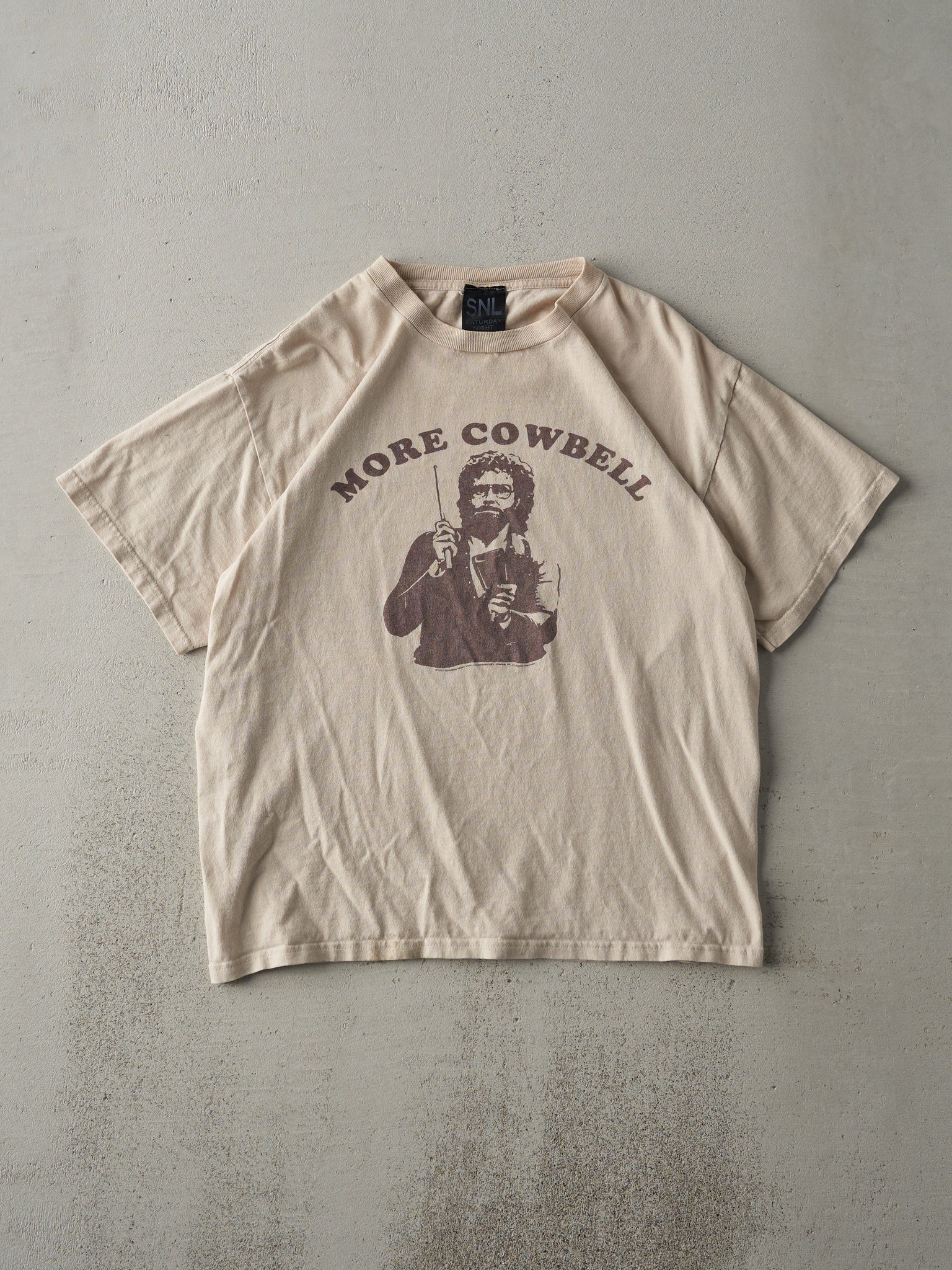 Vintage 07' Beige "More Cowbell" Graphic Tee (M)