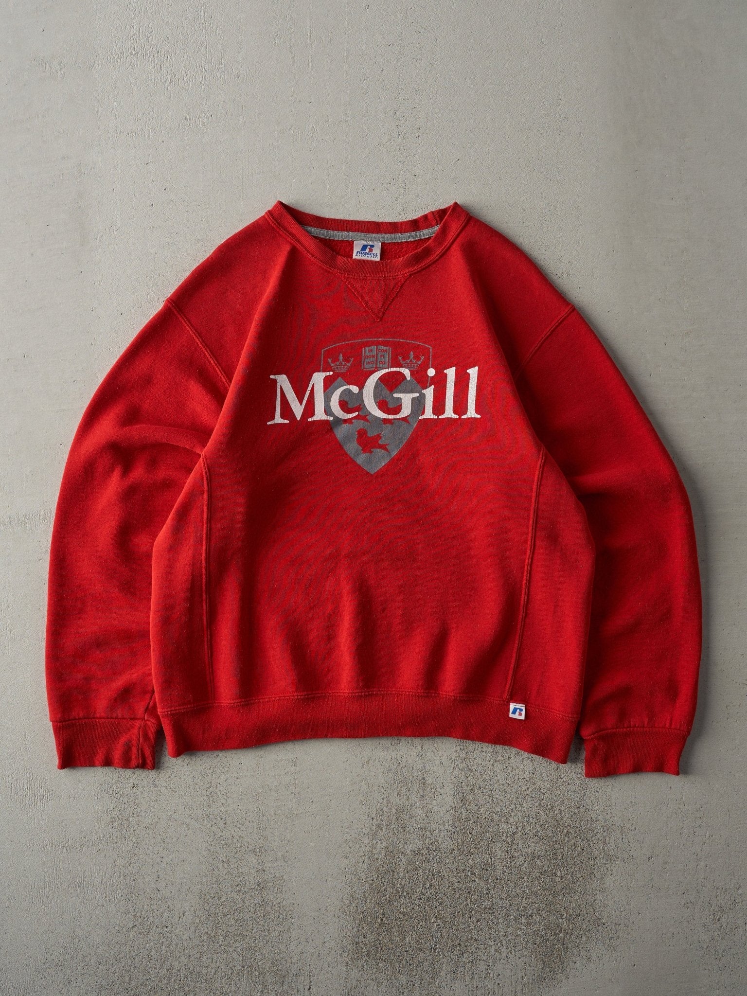 Vintage Y2K Red McGill University Russell Athletics Crewneck (M)