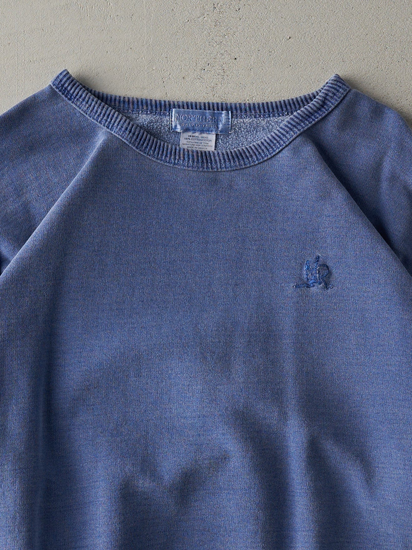 Vintage 90s Washed Blue Northern Reflections Embroidered Logo Crewneck (L/XL)