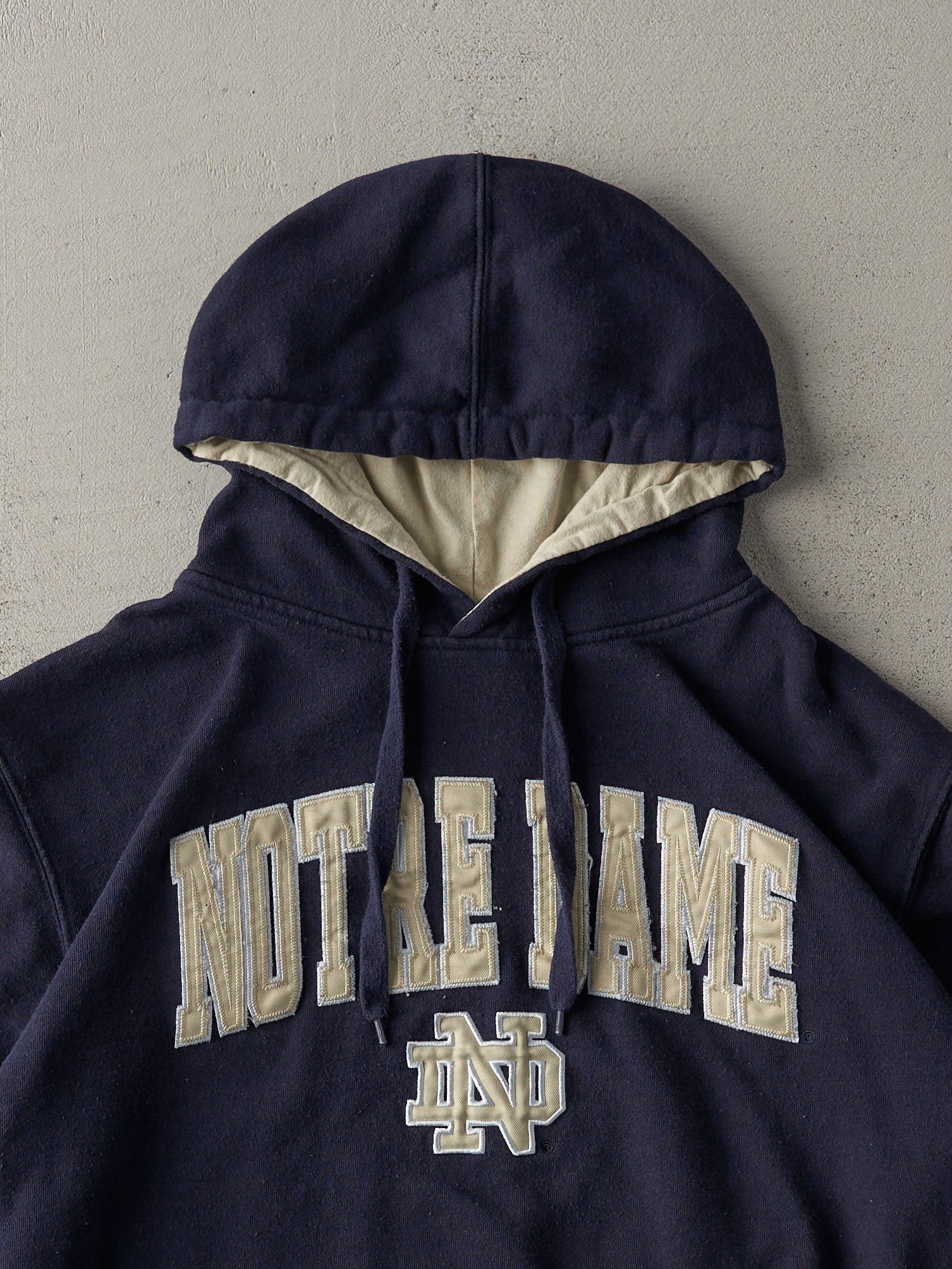 Vintage Y2K Navy Notre Dame University Hoodie (M)