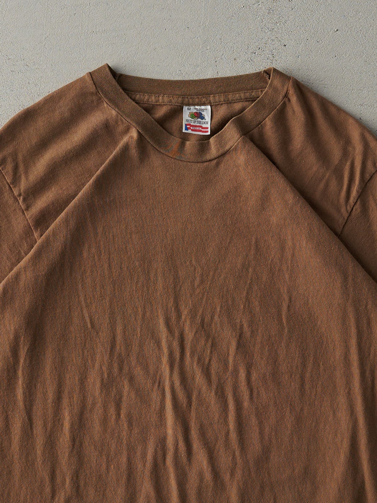 Vintage 90s Chocolate Brown Blank Single Stitch Long Tee (XS)