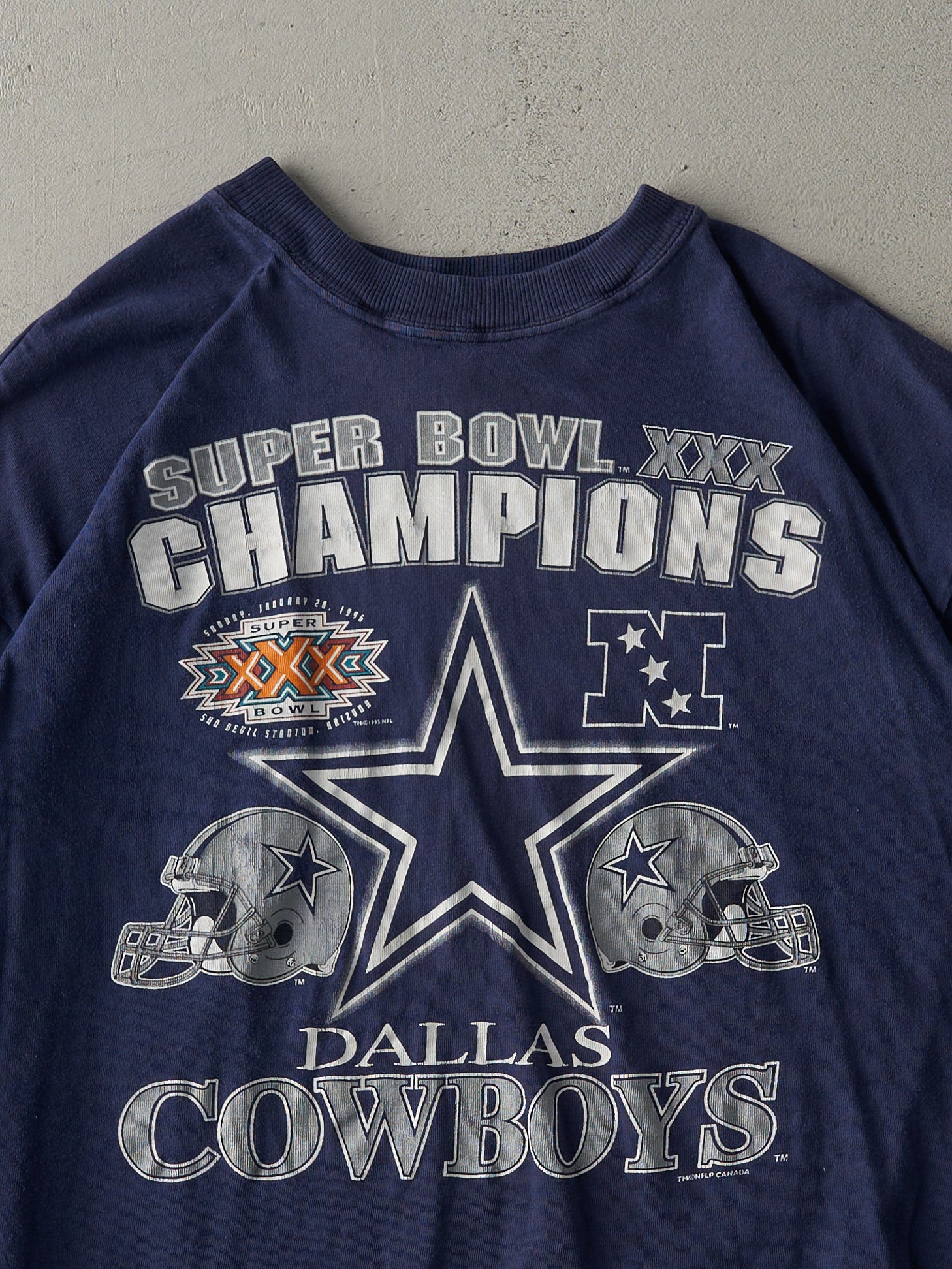 Vintage 96' Navy Dallas Cowboys Super Bowl Champions Tee (M)