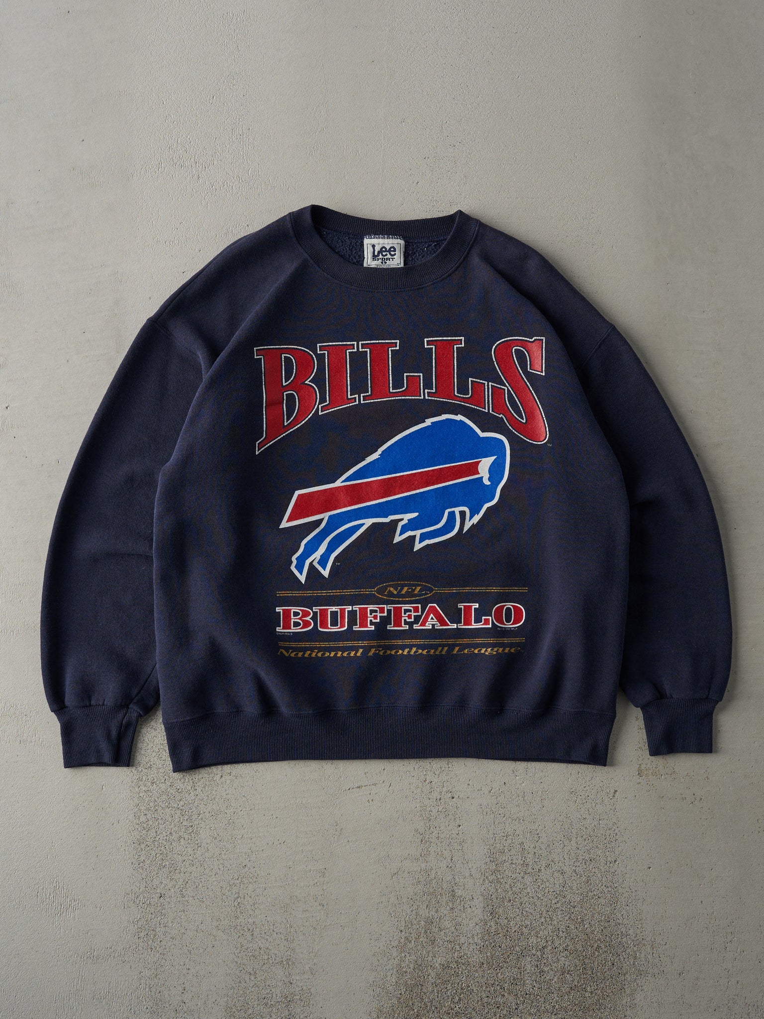 Vintage 97' Navy RARE Blue Buffalo Bills Lee Crewneck (L)