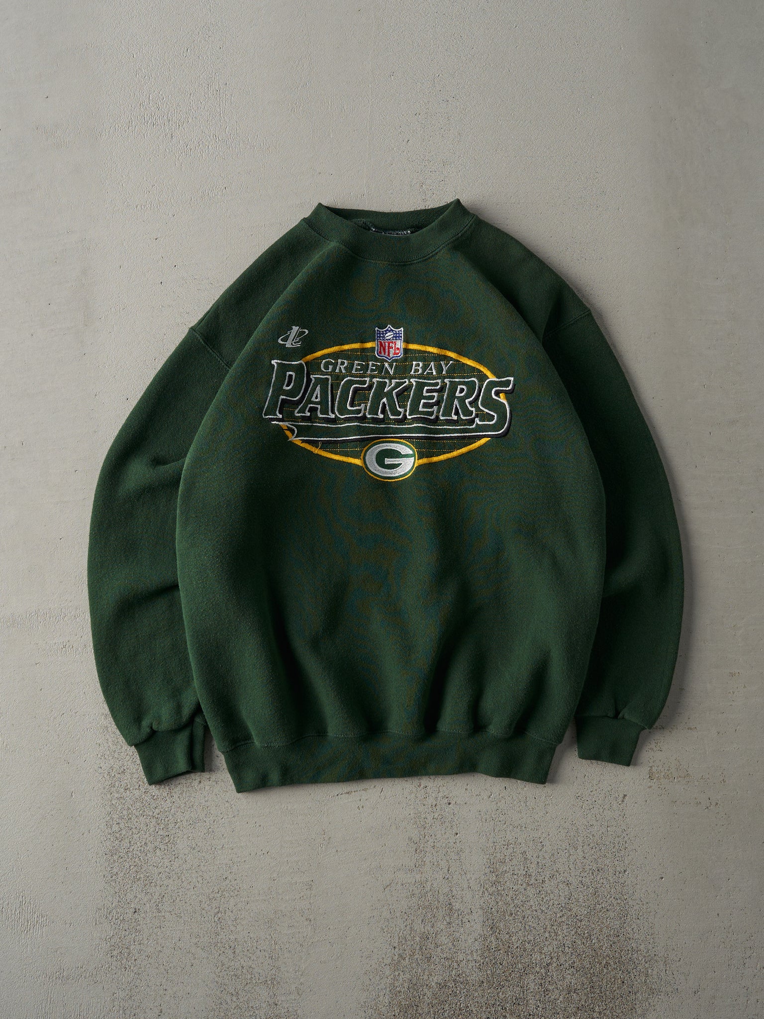 Vintage 90s Forest Green Green Bay Packers Embroidered Crewneck (M)