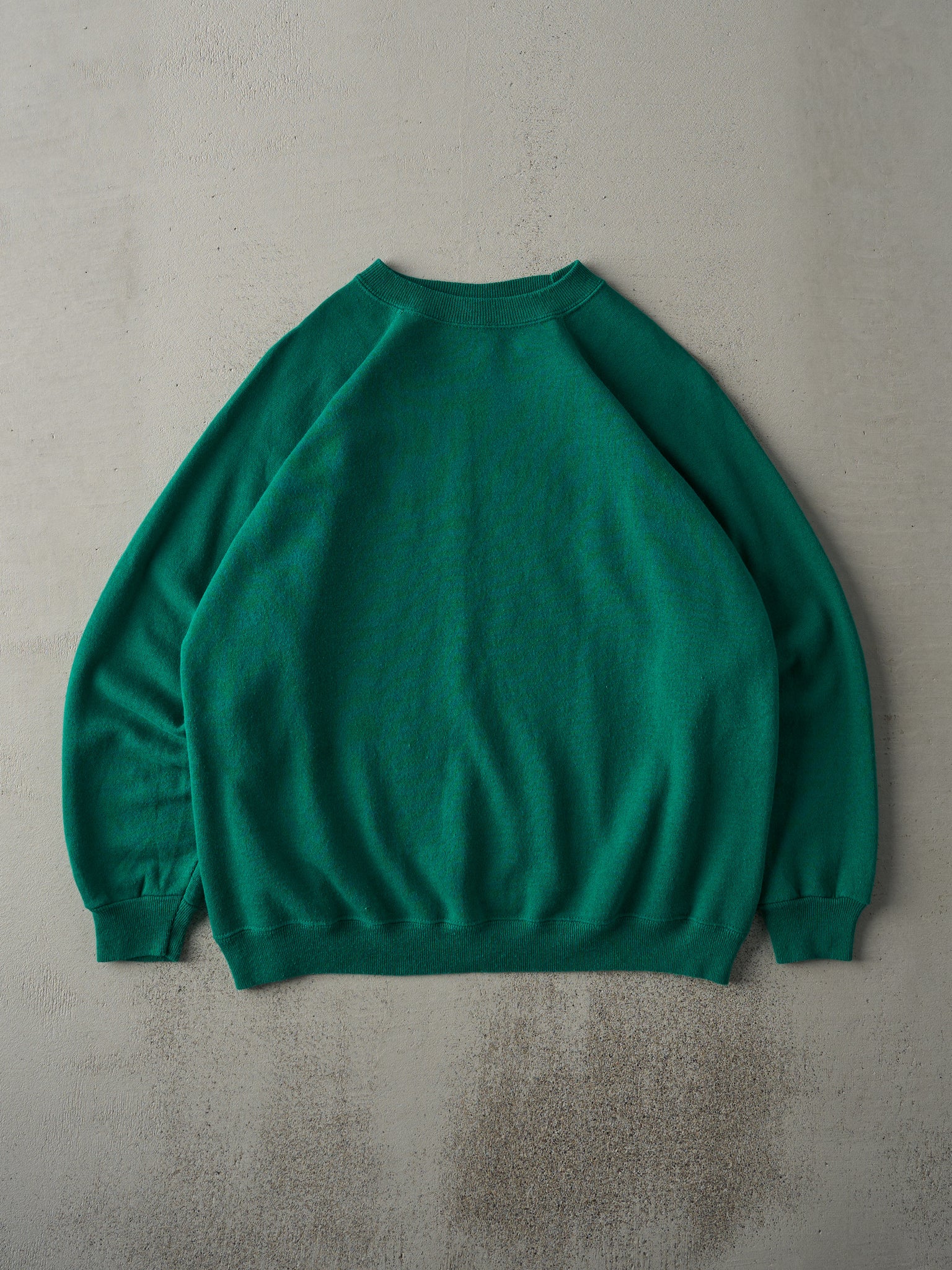 Vintage 80s Bright Green Blank Crewneck (L)