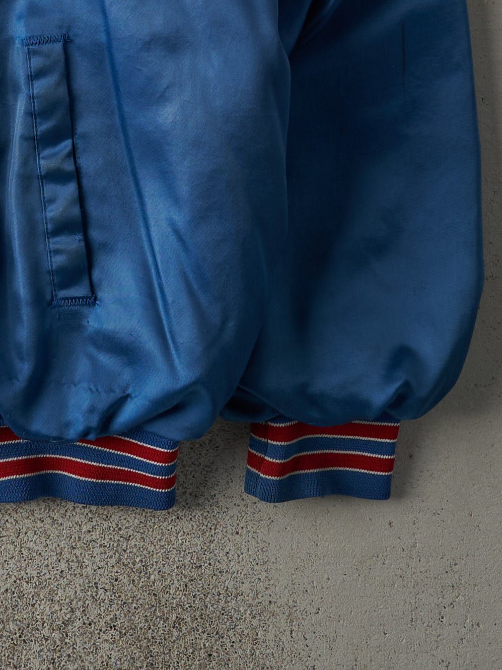 Vintage 80s Blue New York Giants Satin Bomber Jacket (L)