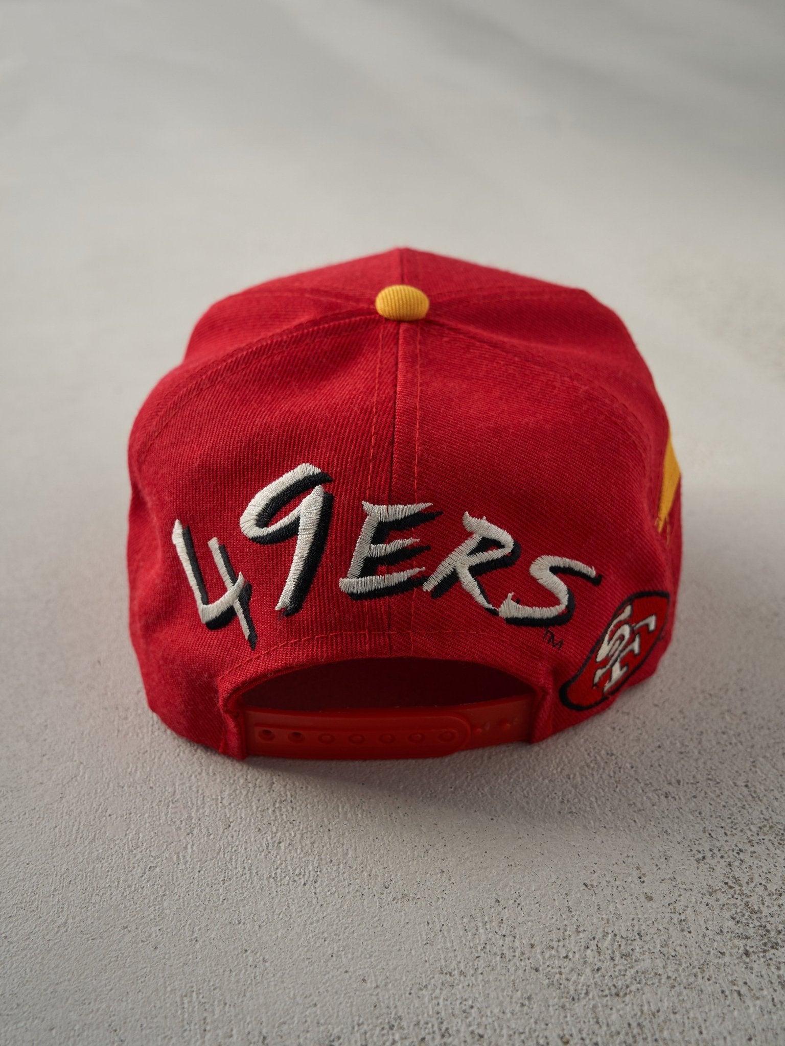 Vintage 90s Red San Francisco 49ers Embroidered Snapback Hat