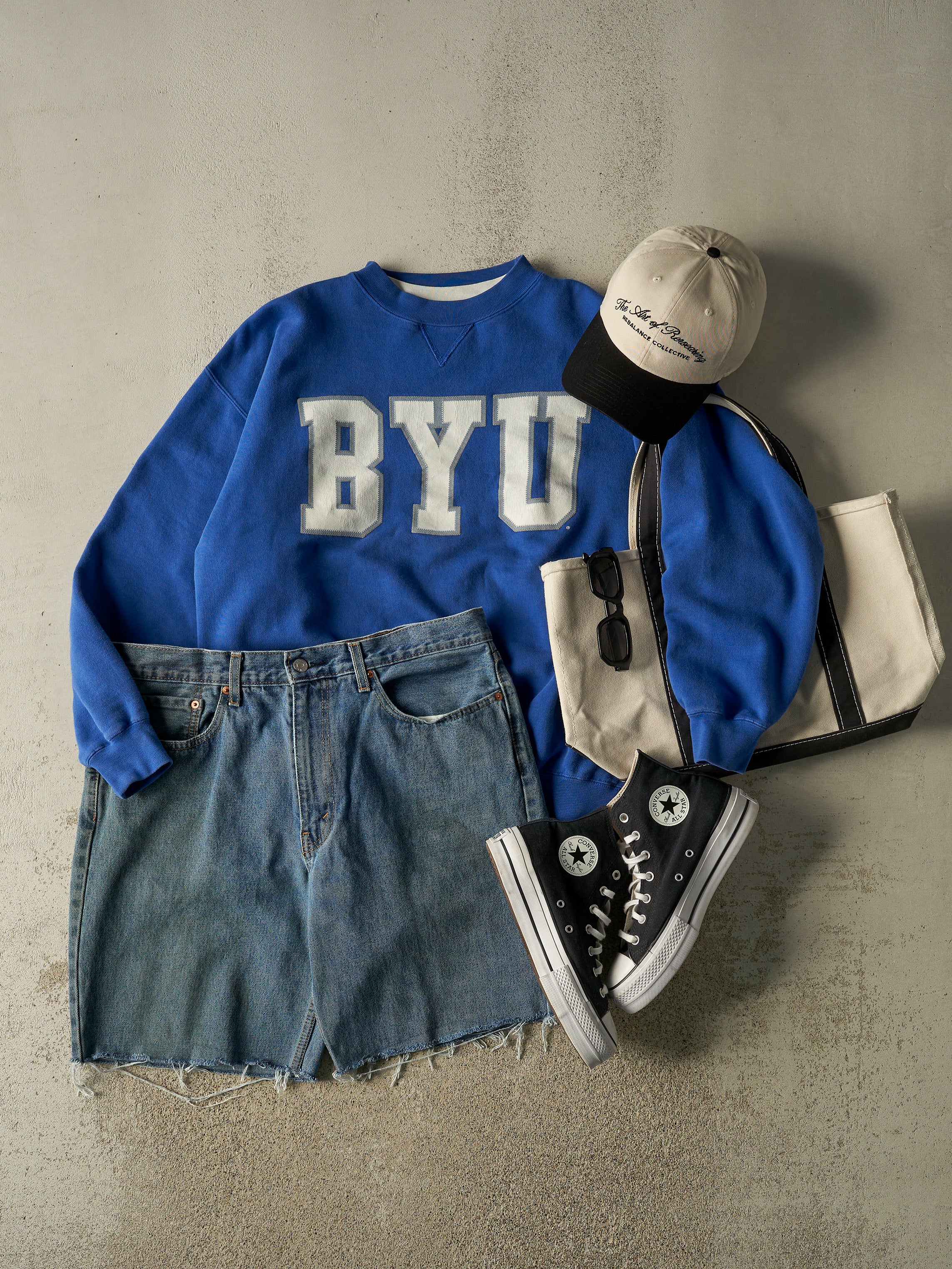 Vintage 90s Blue Brigham Young University  Crewneck (S/M)