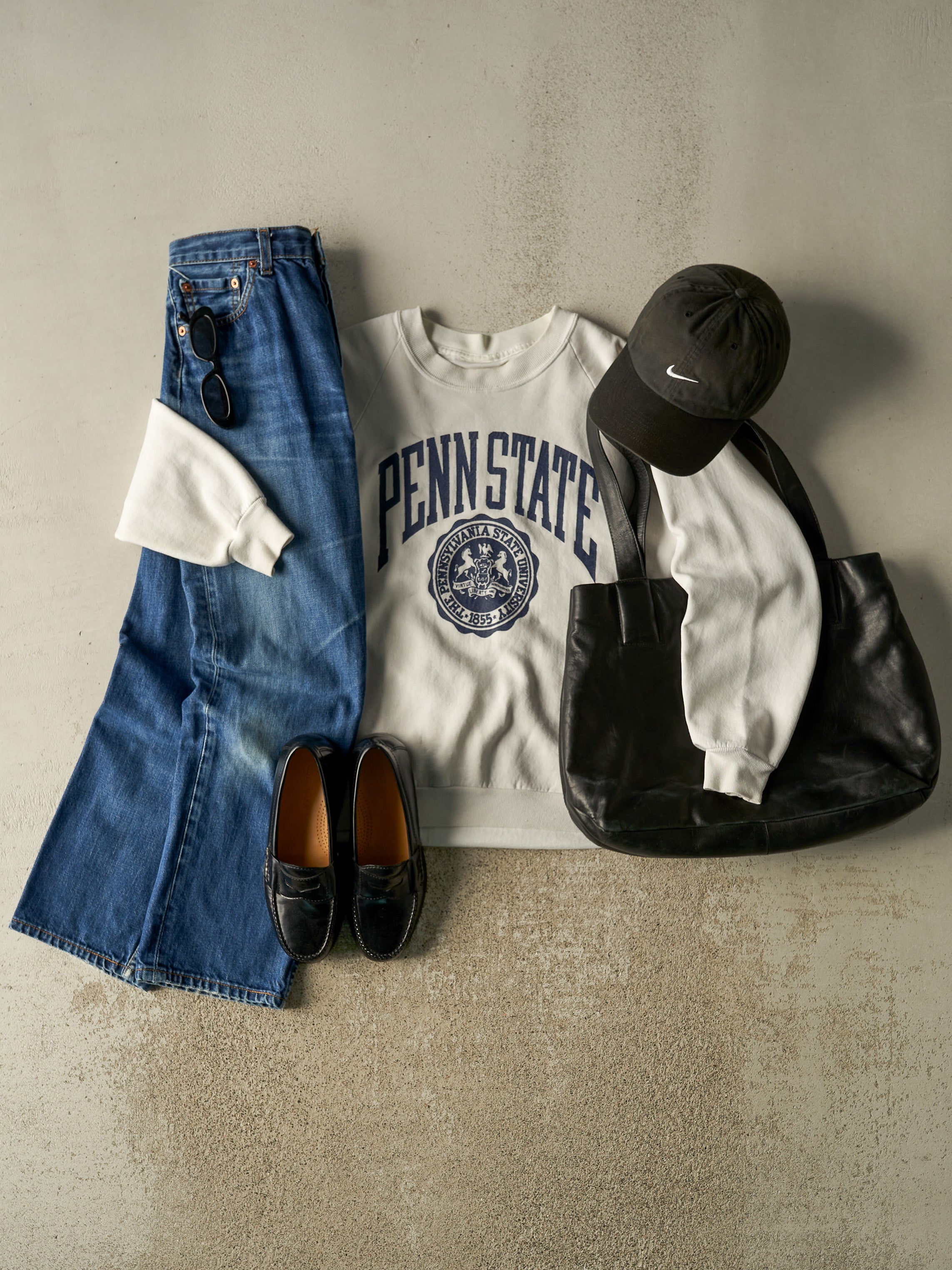 Vintage 80s White Penn State University Crewneck (XS/S)