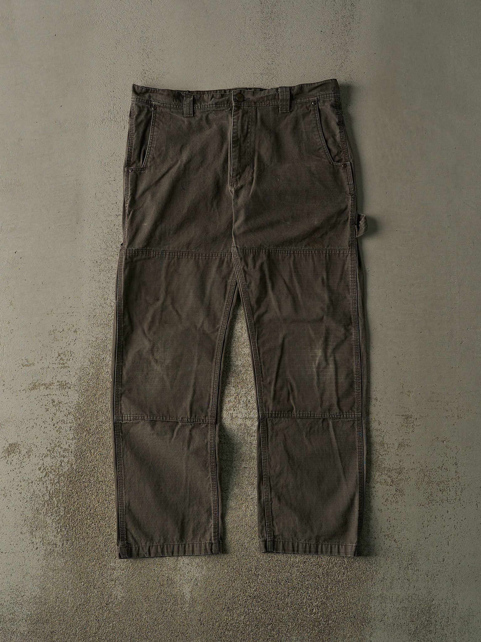 Vintage Y2K Faded Green Key Apparel Double Knee Cargo Pants (36x30.5)