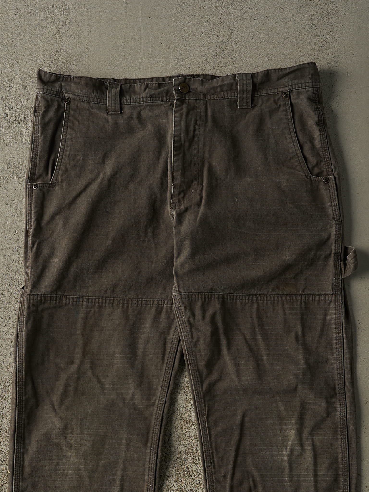 Vintage Y2K Faded Green Key Apparel Double Knee Cargo Pants (36x30.5)