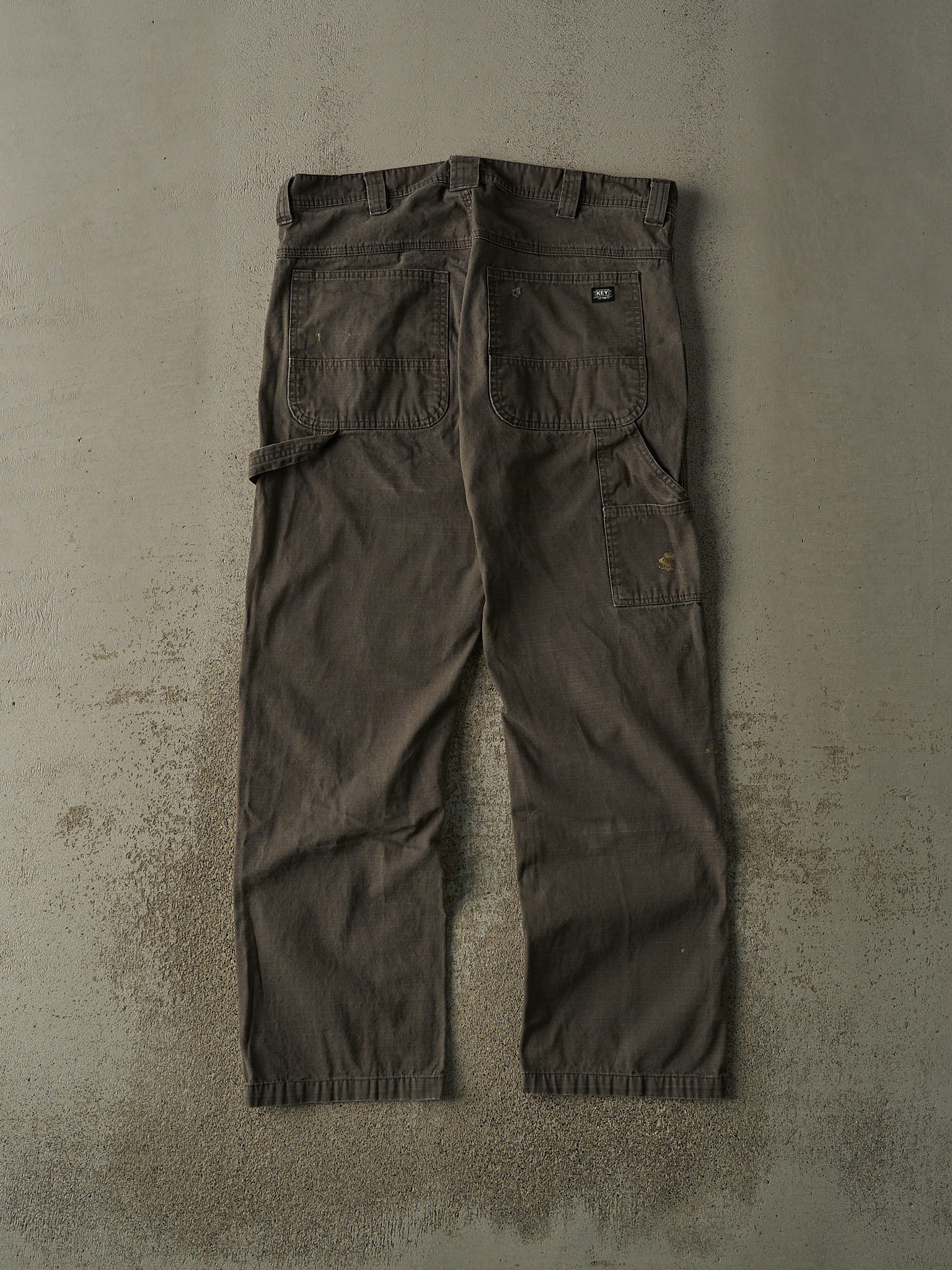 Vintage Y2K Faded Green Key Apparel Double Knee Cargo Pants (36x30.5)