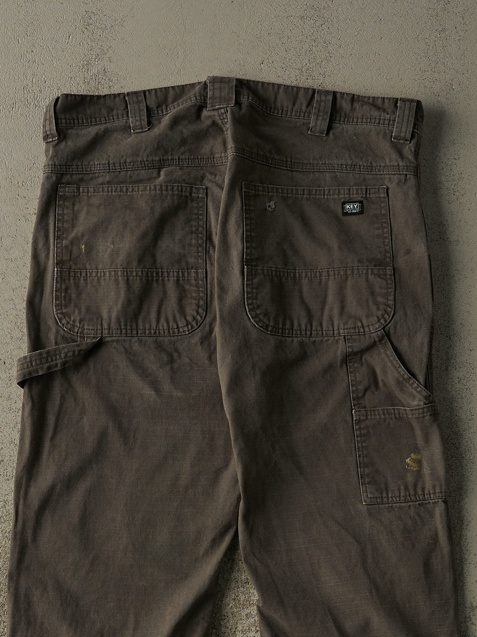 Vintage Y2K Faded Green Key Apparel Double Knee Cargo Pants (36x30.5)