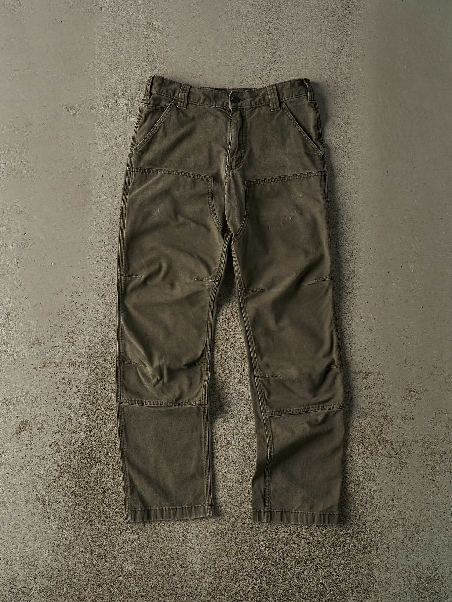 Vintage Y2K Green Carhartt Double Knee Work Pants (30x31)