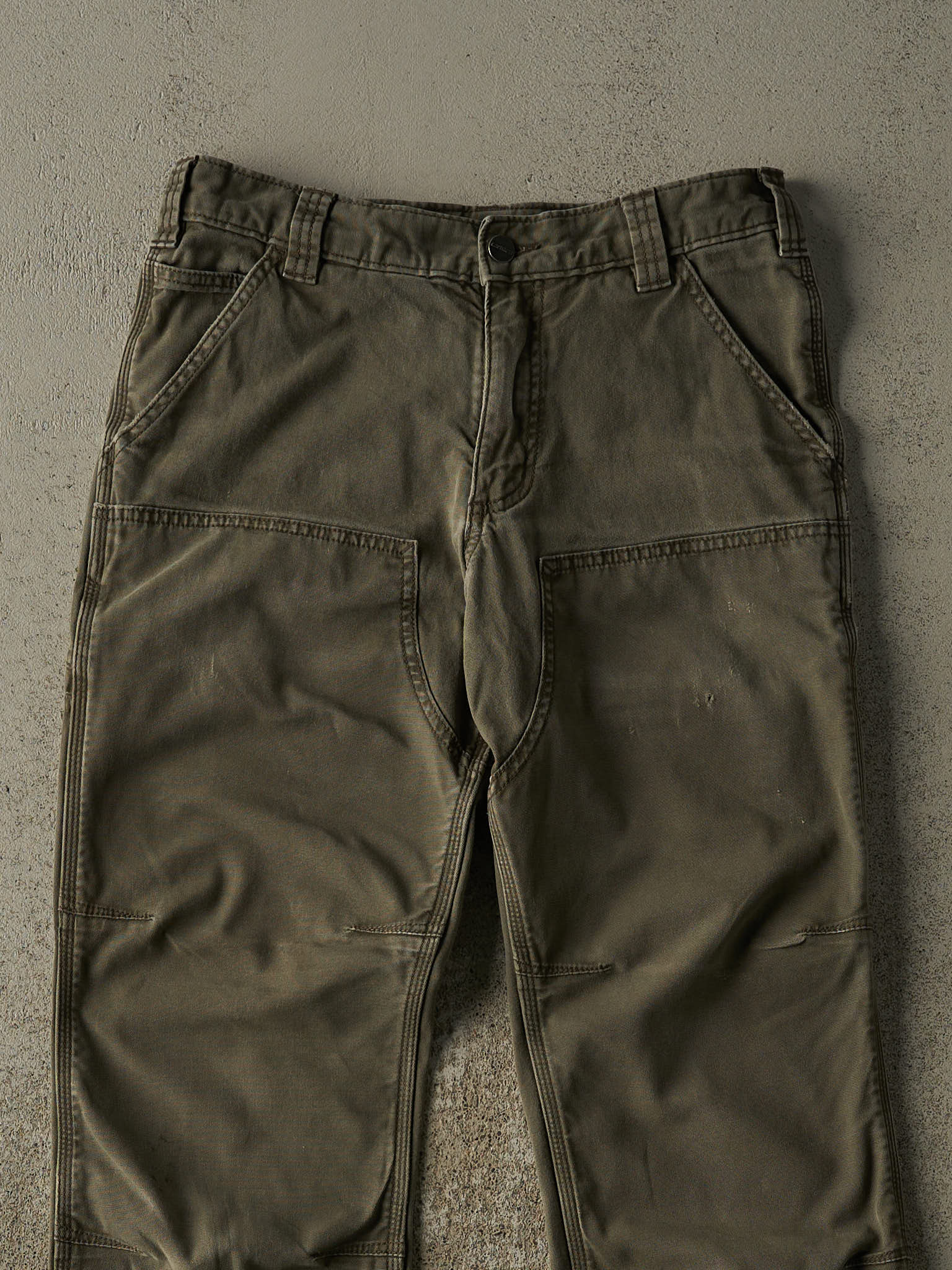 Vintage Y2K Green Carhartt Double Knee Work Pants (30x31)