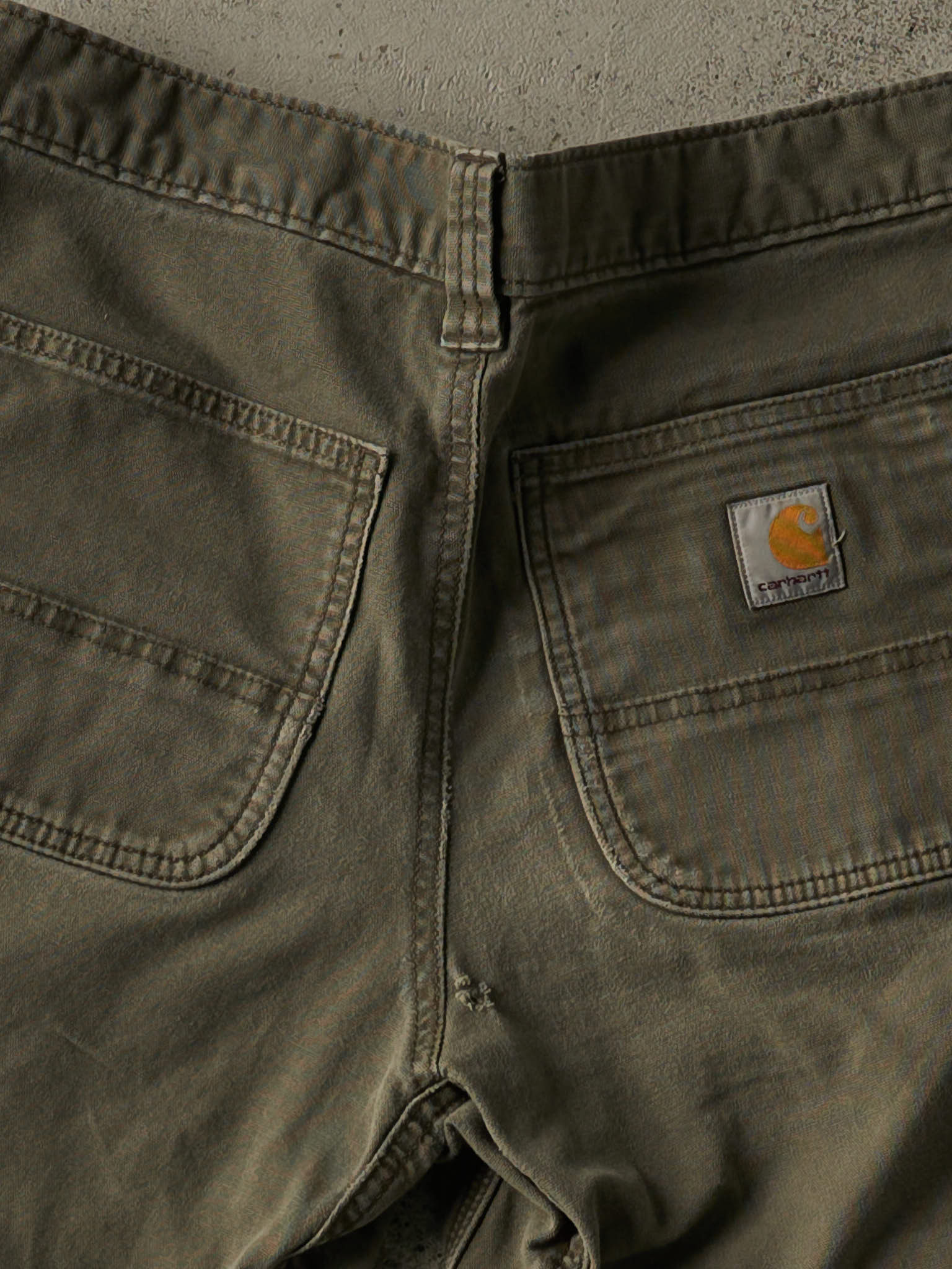 Vintage Y2K Green Carhartt Double Knee Work Pants (30x31)