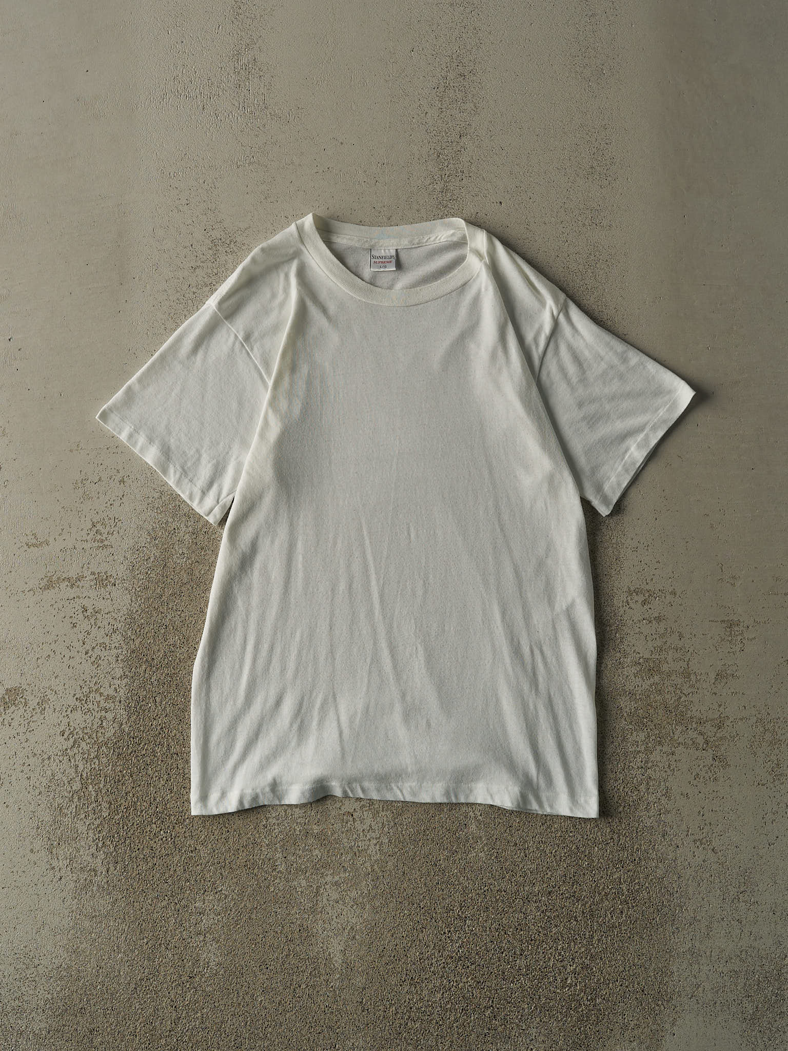 Vintage 90s White Blank Single Stitch Tee (S/M)