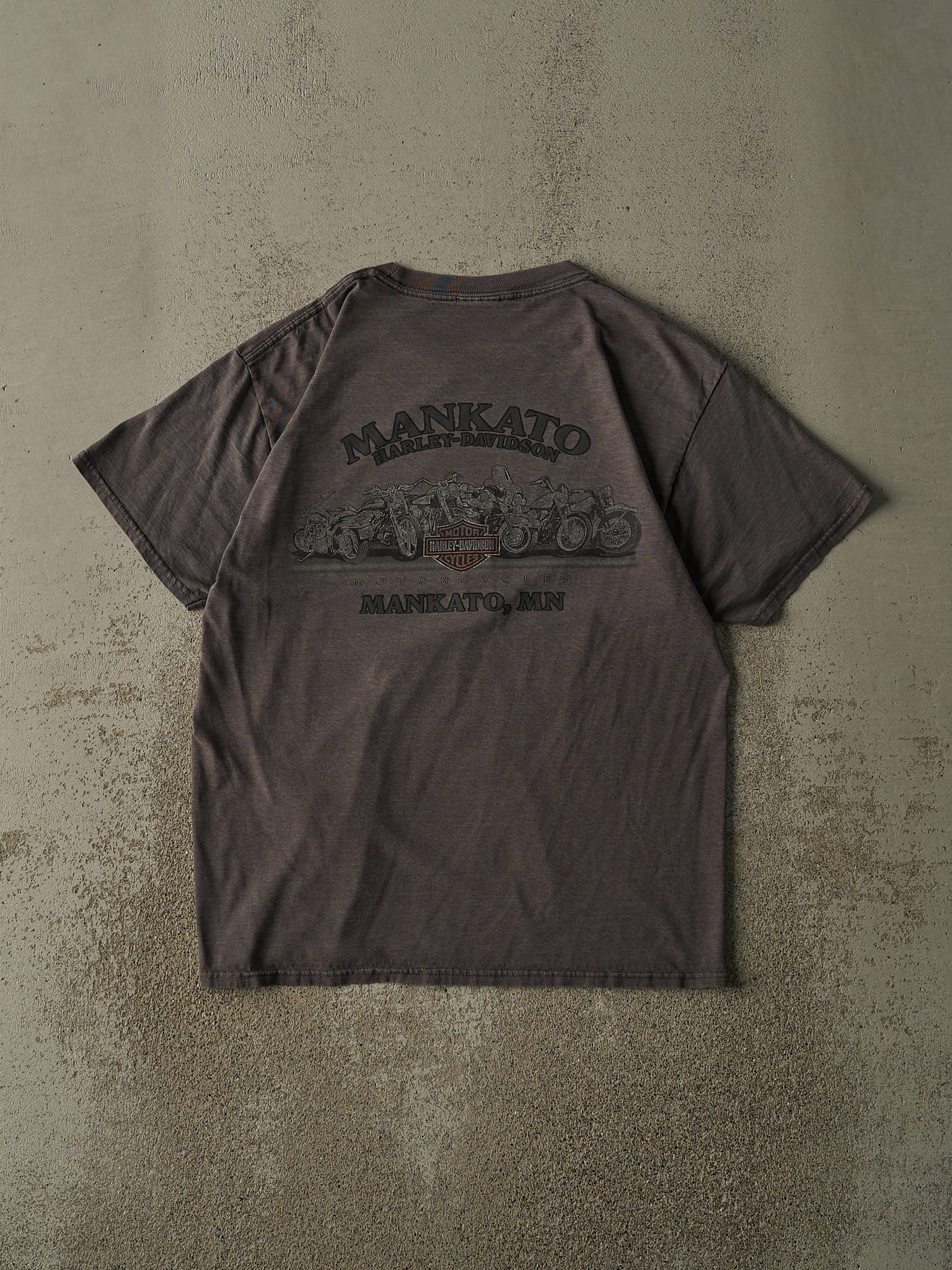 Vintage Y2K Charcoal Grey Mankato MN Harley Davidson Tee (M)
