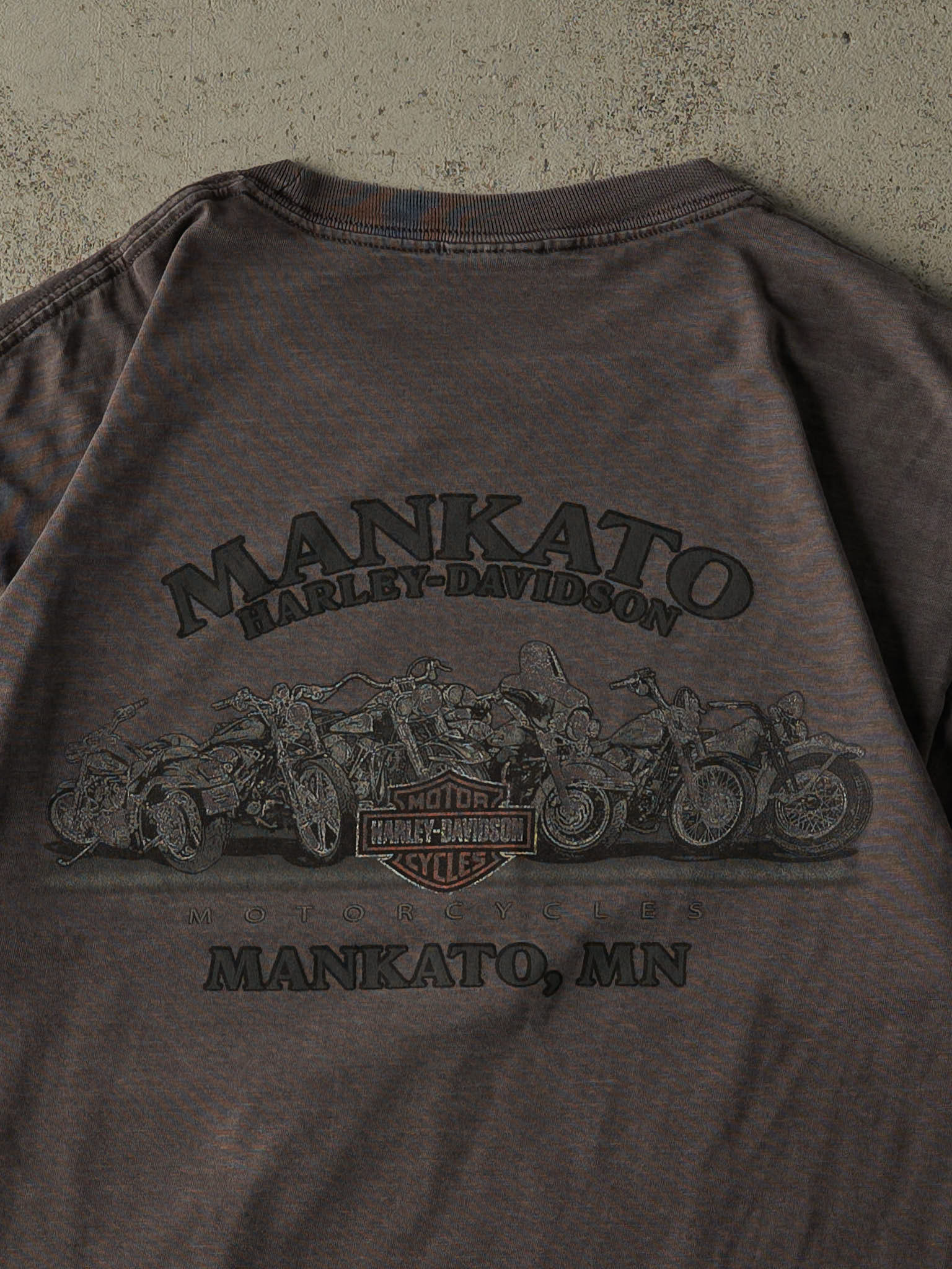 Vintage Y2K Charcoal Grey Mankato MN Harley Davidson Tee (M)