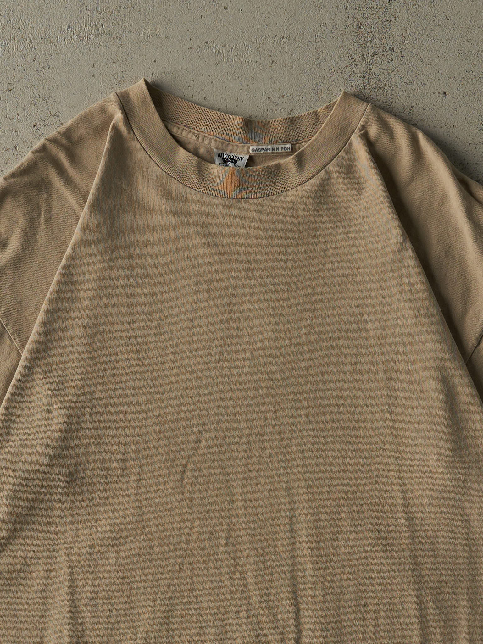 Vintage 90s Beige Blank Tee (L/XL)