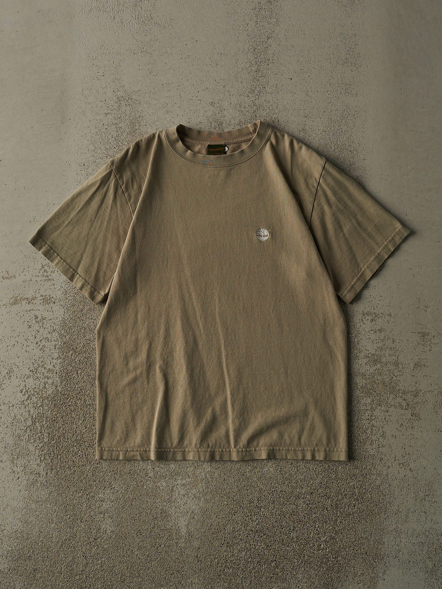 Vintage Y2K Green Timberland Embroidered Logo Tee (M)
