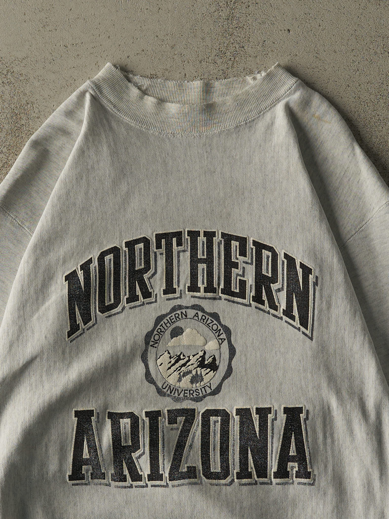 Vintage 90s Heather Grey Northern Arizona University Crewneck (XL/XXL)