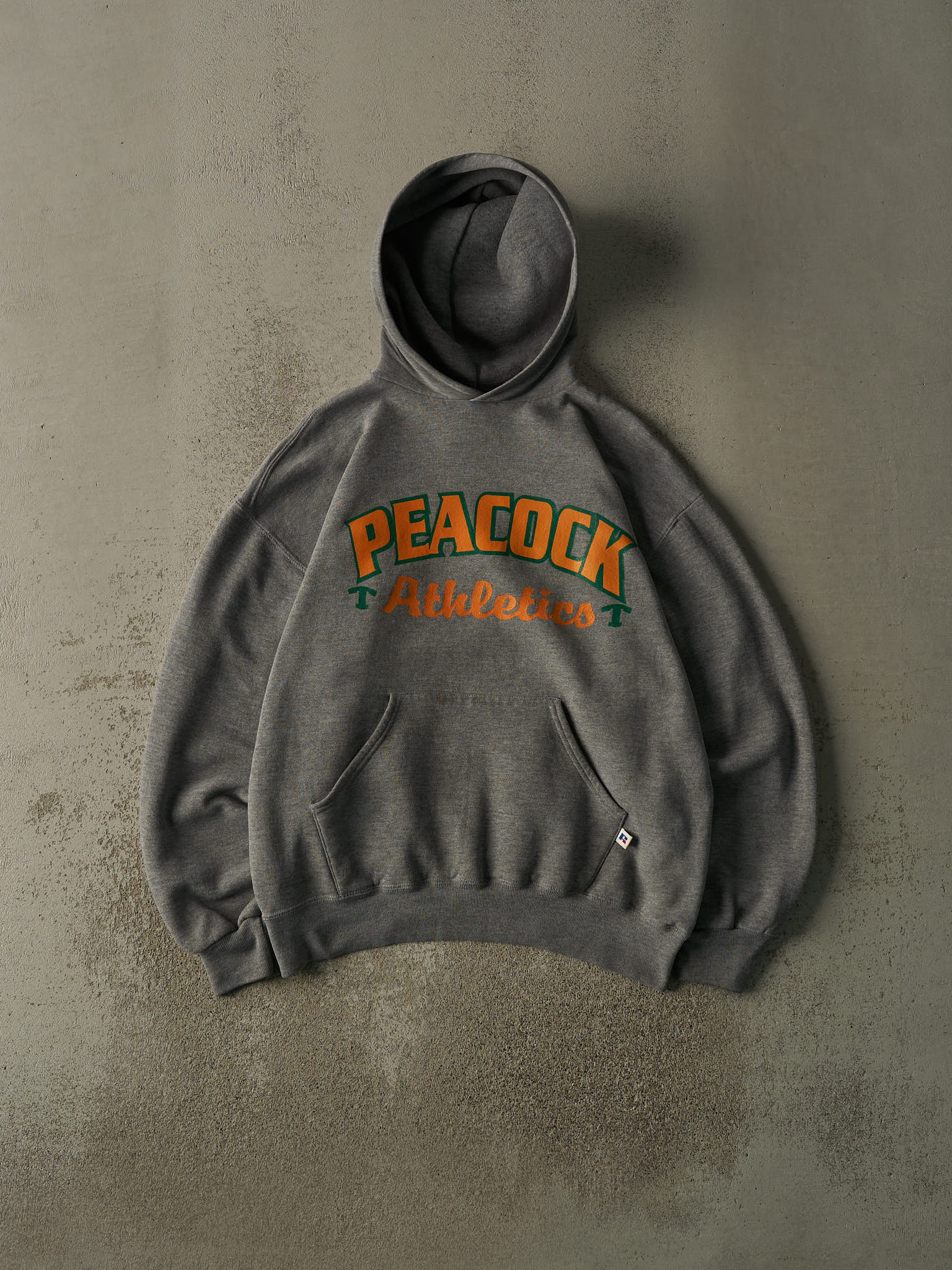 Vintage 90s Grey Peacock Athletics Russell Athletics Hoodie (L)