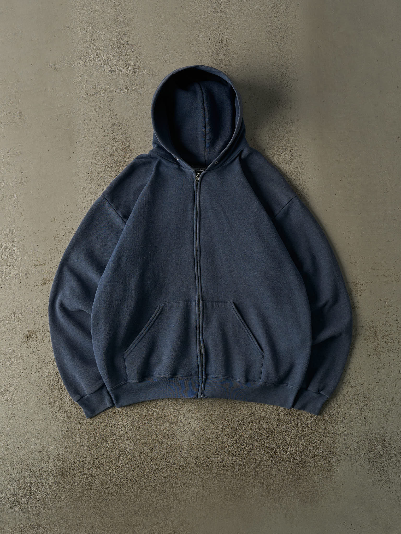 Vintage 90s Washed Blue Zip Up Hoodie (L/XL)