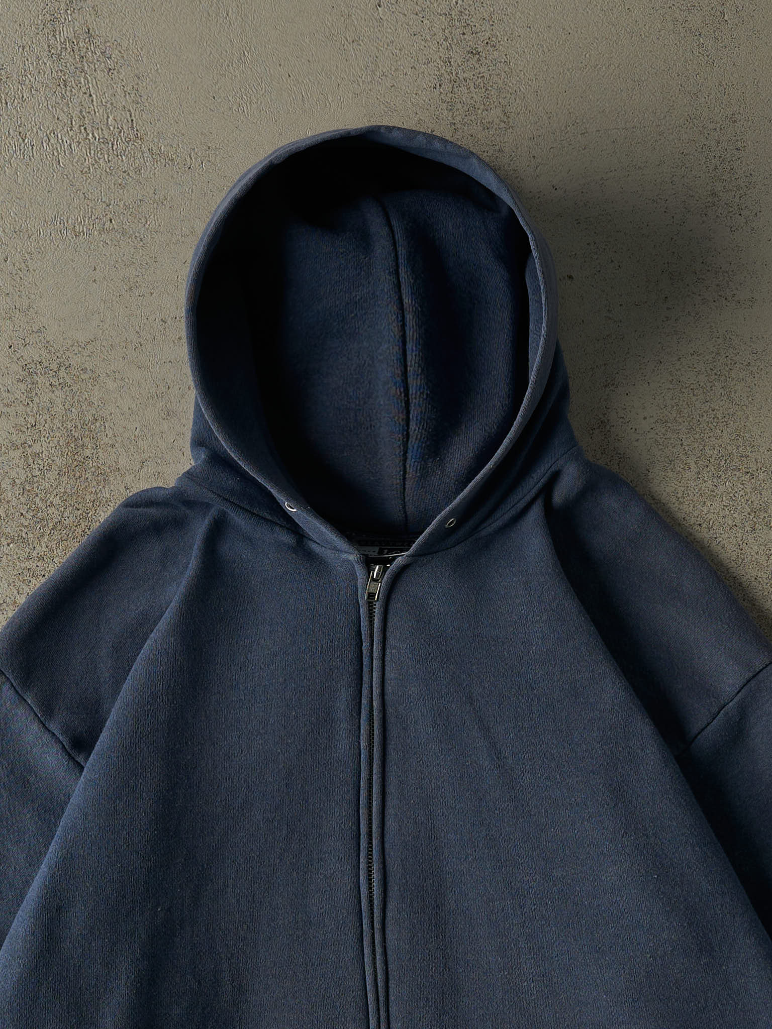 Vintage 90s Washed Blue Zip Up Hoodie (L/XL)