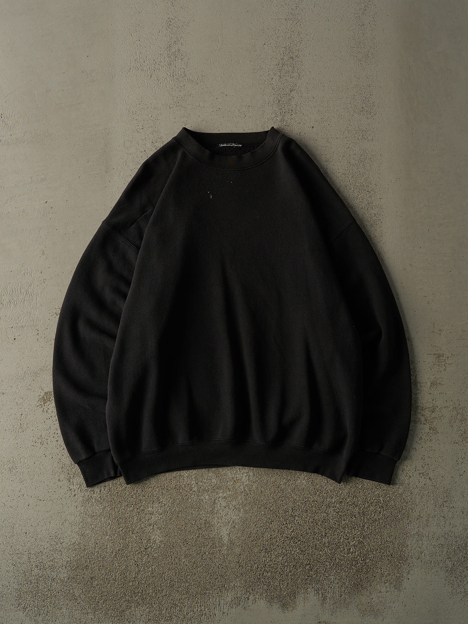 Vintage 90s Faded Black Blank Crewneck (XXL)