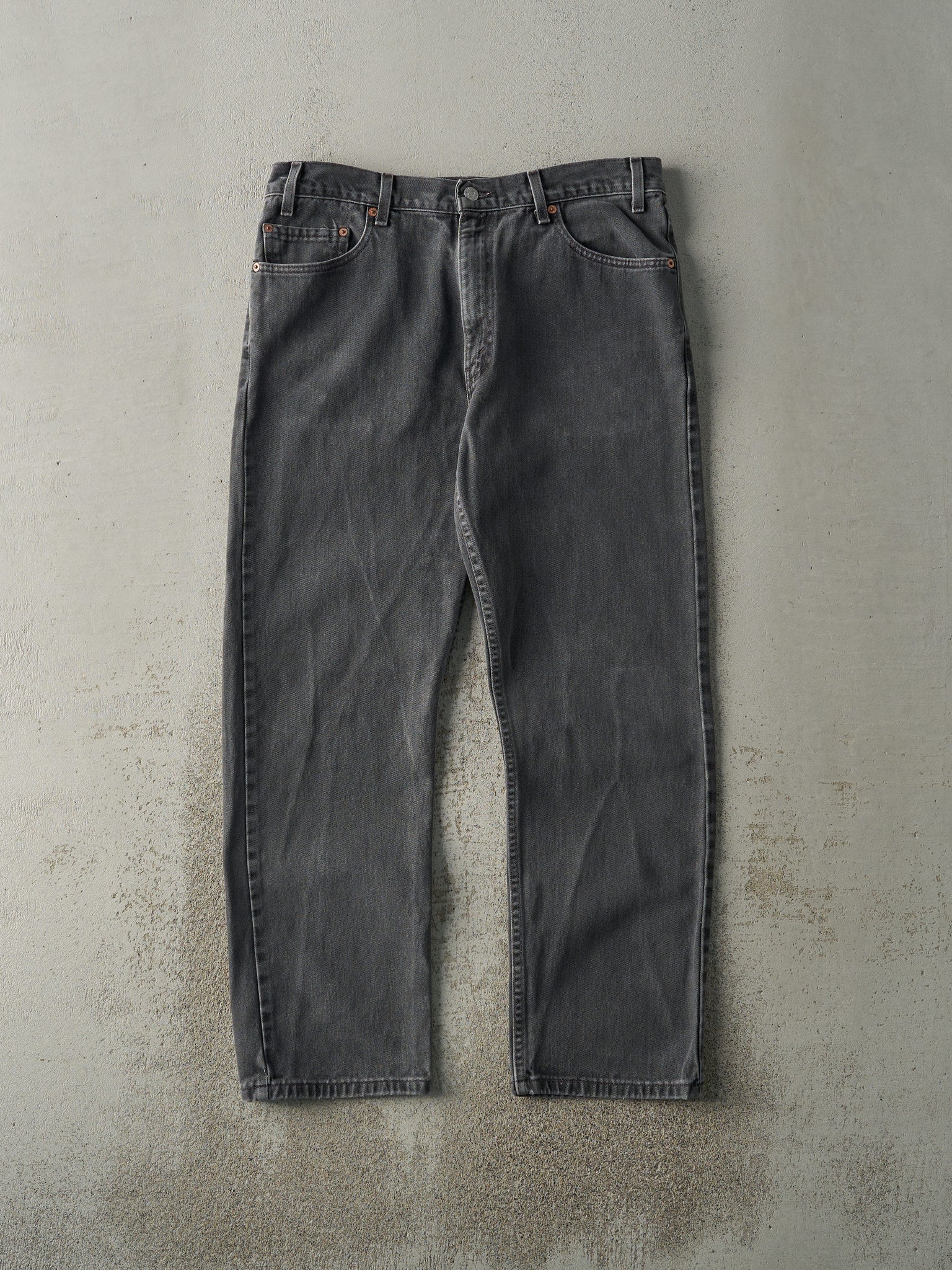 Vintage 90s Faded Black Levi's 505 Denim Pants (35x29)