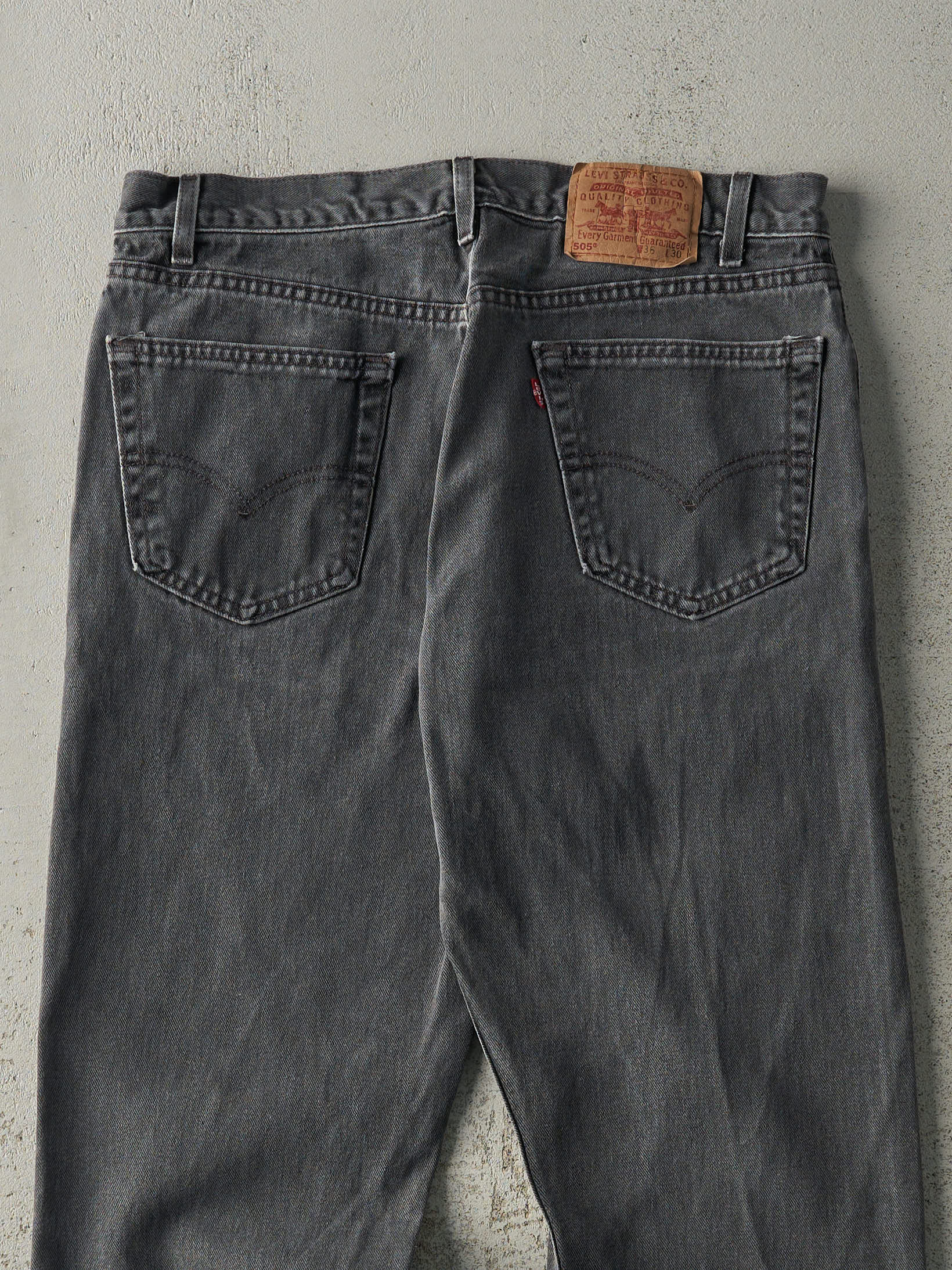 Vintage 90s Faded Black Levi's 505 Denim Pants (35x29)