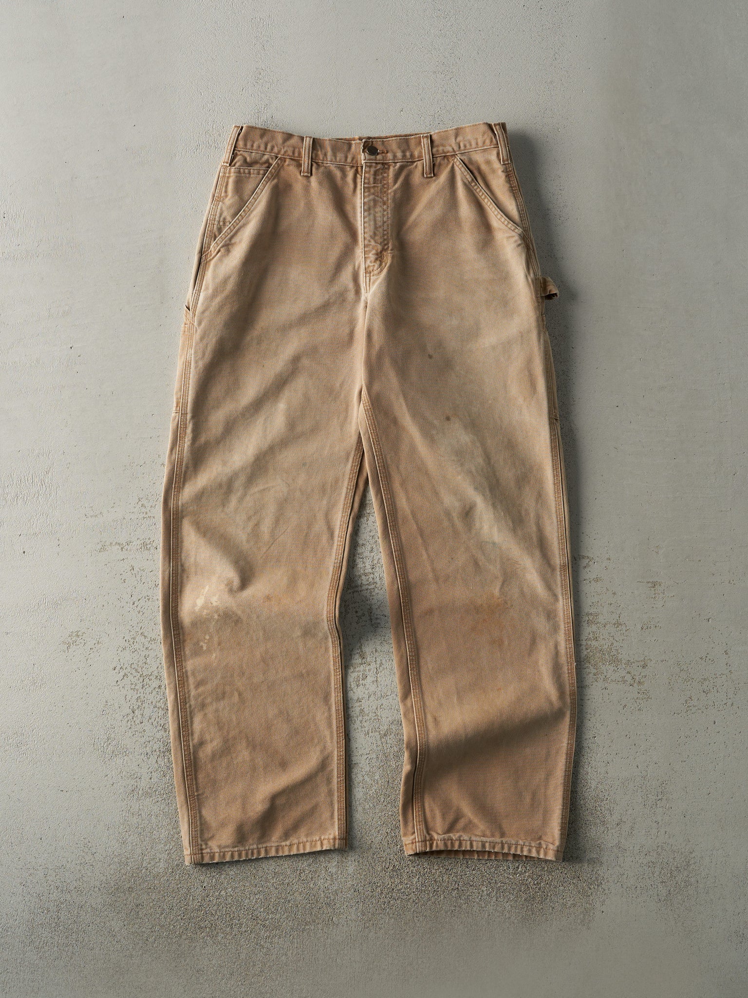 Vintage Y2K Beige Dungaree Fit Carhartt Carpenter Pants (33x32)